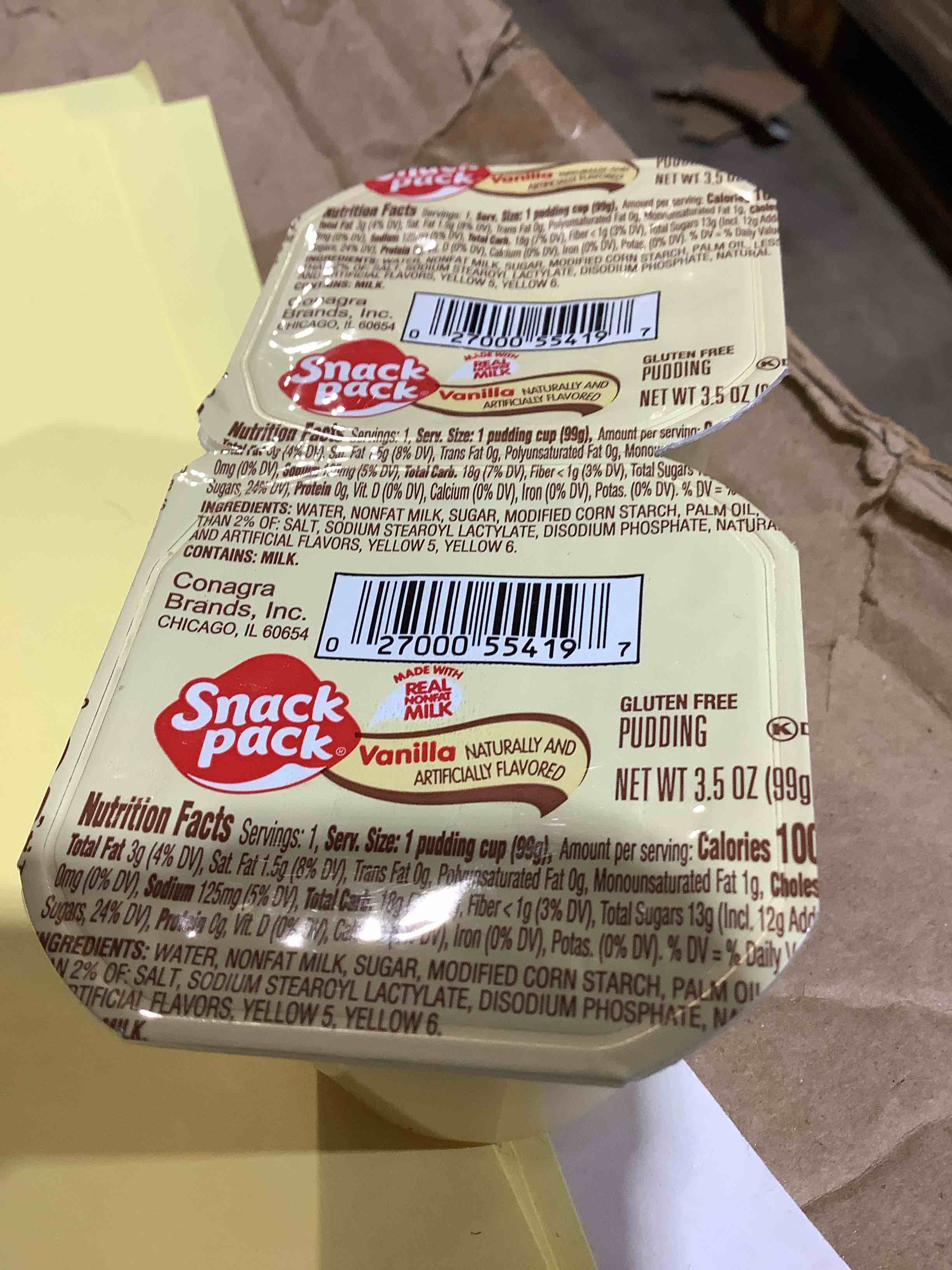 snack pack pudding cups vanilla 3.5 oz cup, 6 double cups, best: 10/26/26