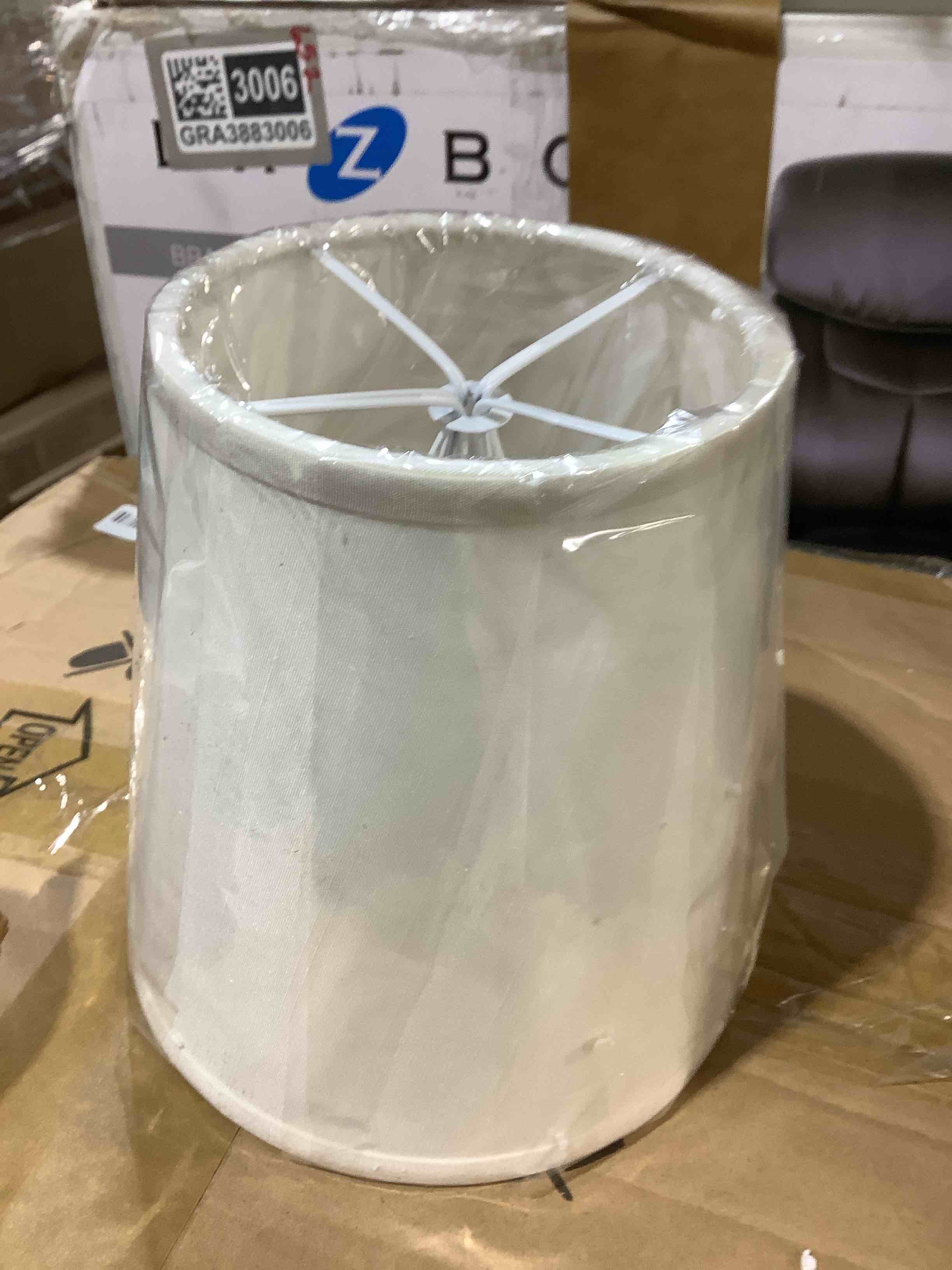 Condition photo showing New/Like New for 7" white linen snap on small lamp shade