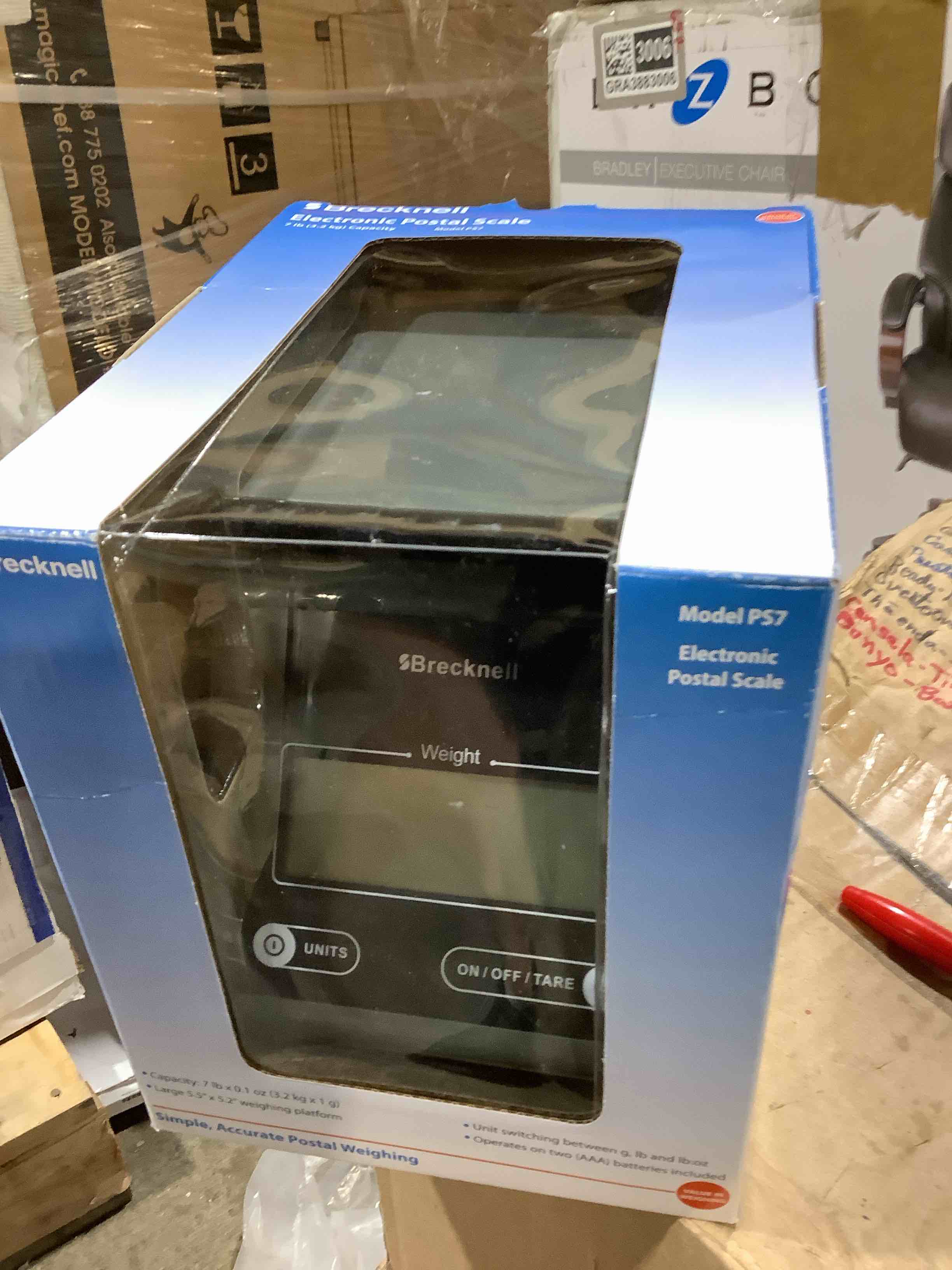 Condition photo showing New/Like New for avery weigh-tronix ps7 7 lb digital auto shutoff gray bench scale
