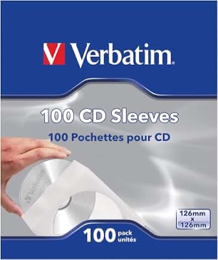 verbatim® cd/dvd paper storage sleeves white box of 100 sleeves