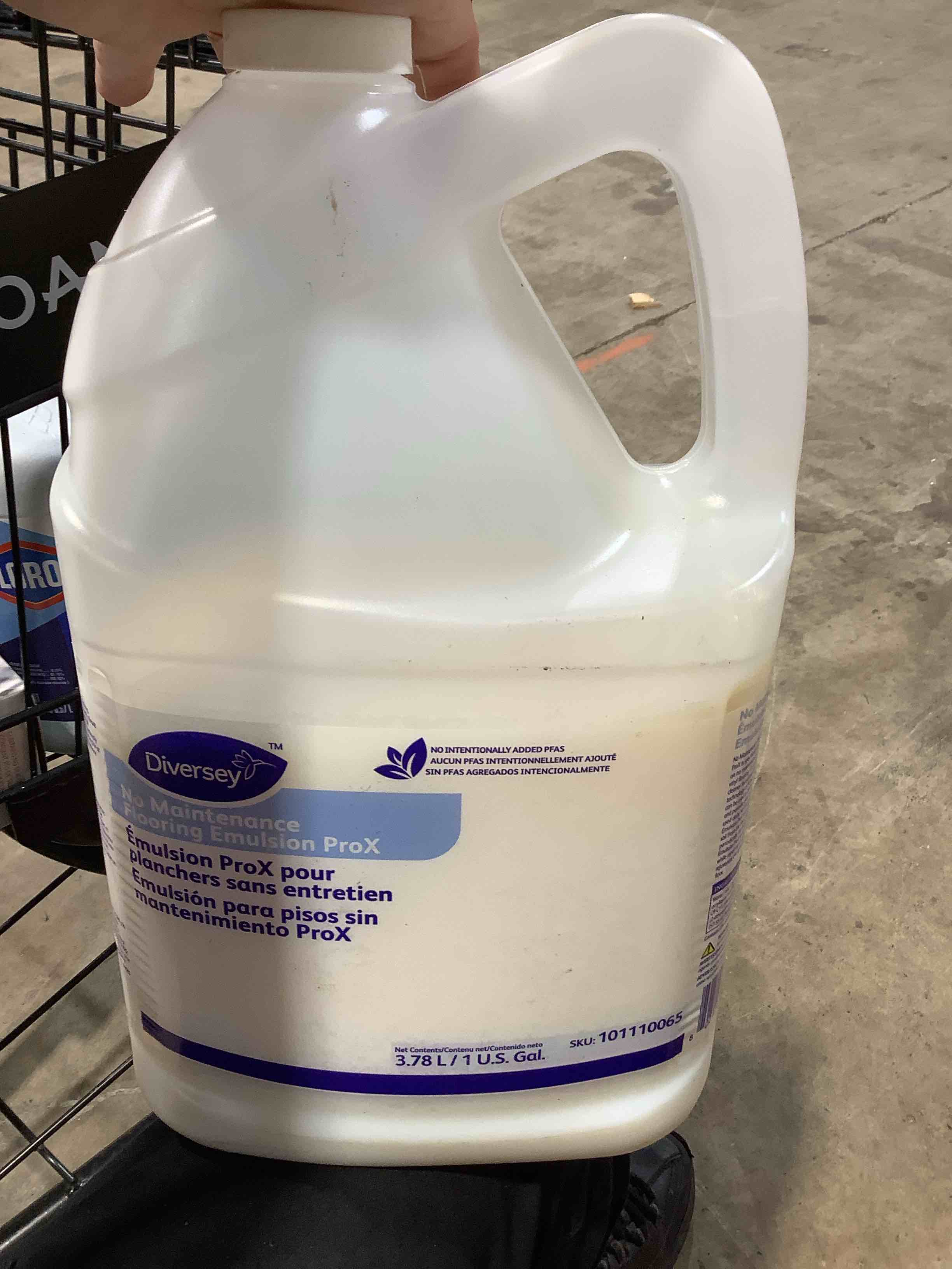 Condition photo showing Good Condition for diversey no maintenance flooring emulsion prox floor cleaner & restore