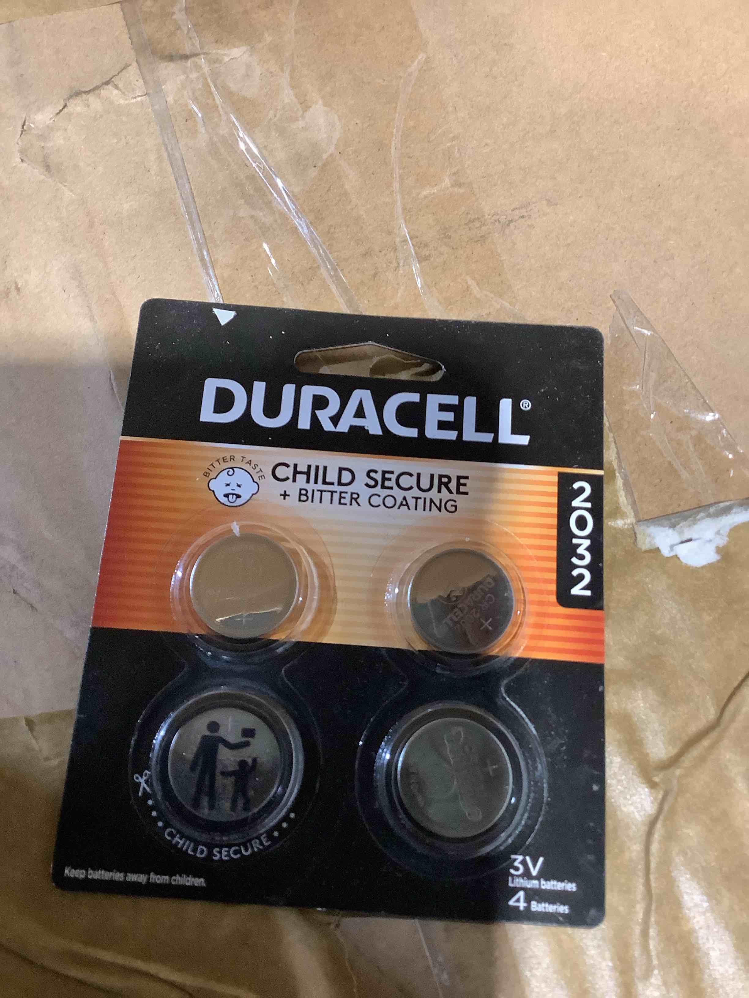 Condition photo showing New/Like New for duracell 2032 lithium coin battery - 4pk specialty battery w/ bitterant technology: capacity 265 mah