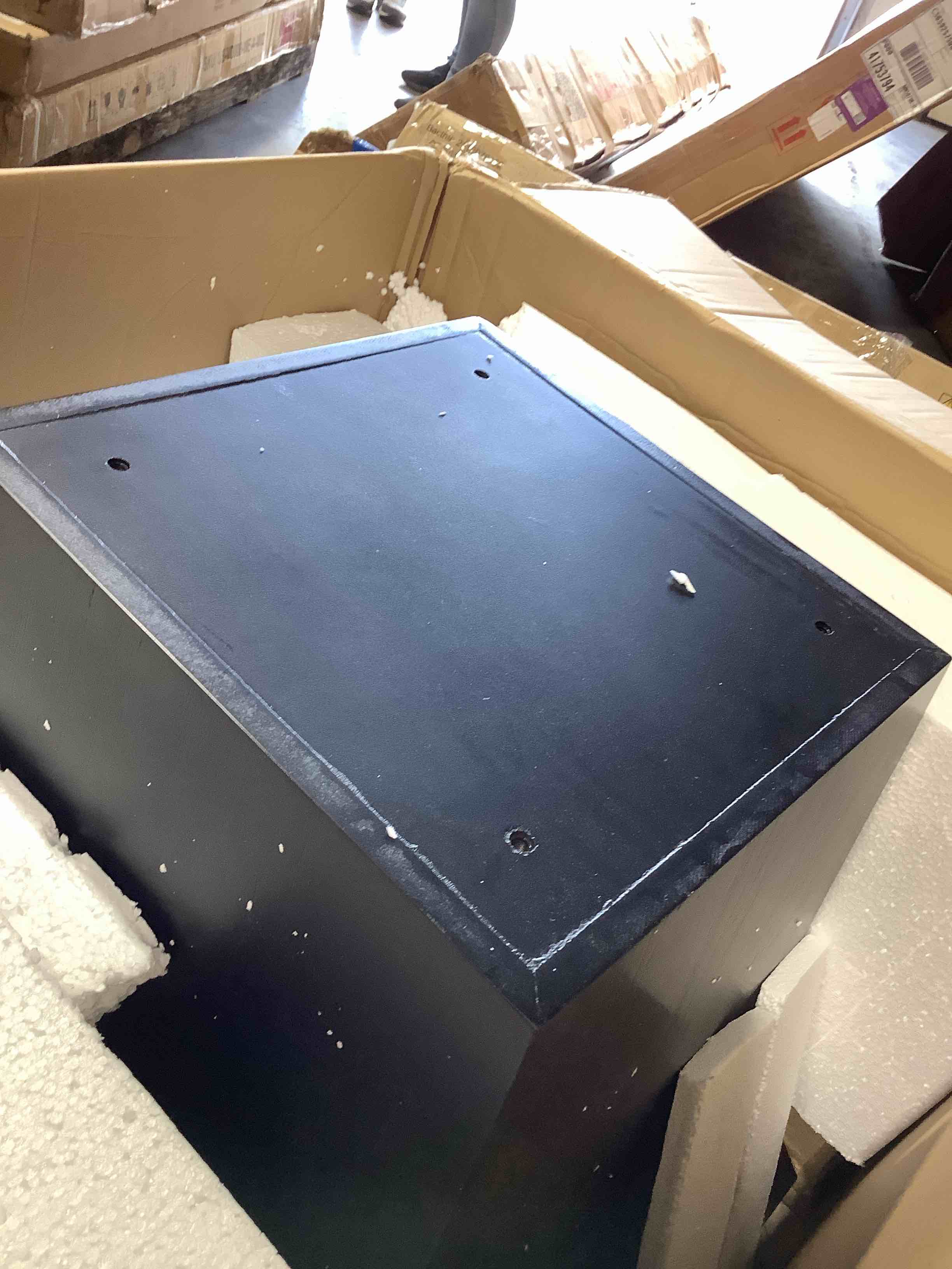 Condition photo showing Good Condition for maddox black oval pedestal dining table base only