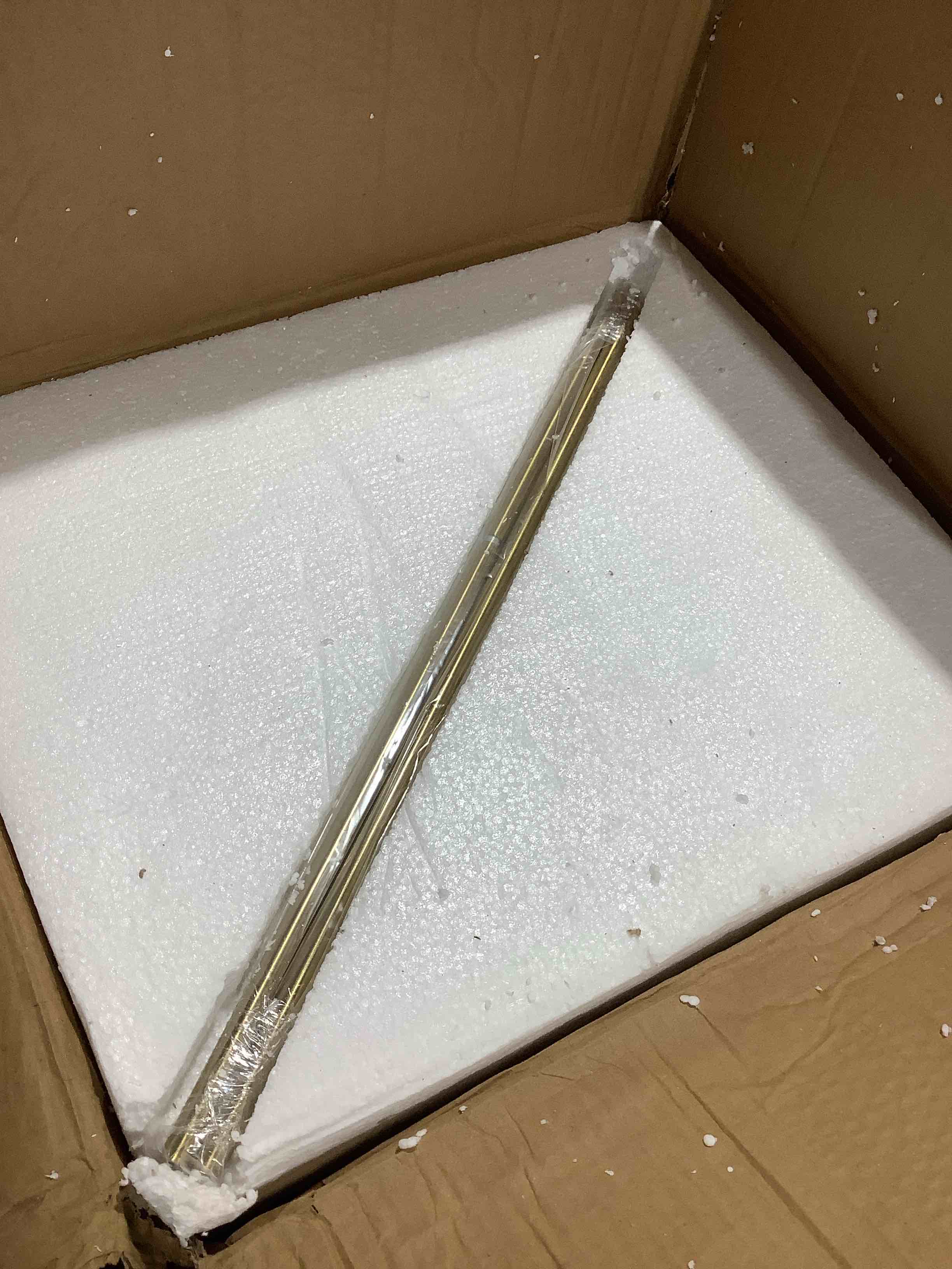 Condition photo showing As Is for warehouse of tiffany daelan 12 in. 1-light indoor brass finish pendant light with light kit