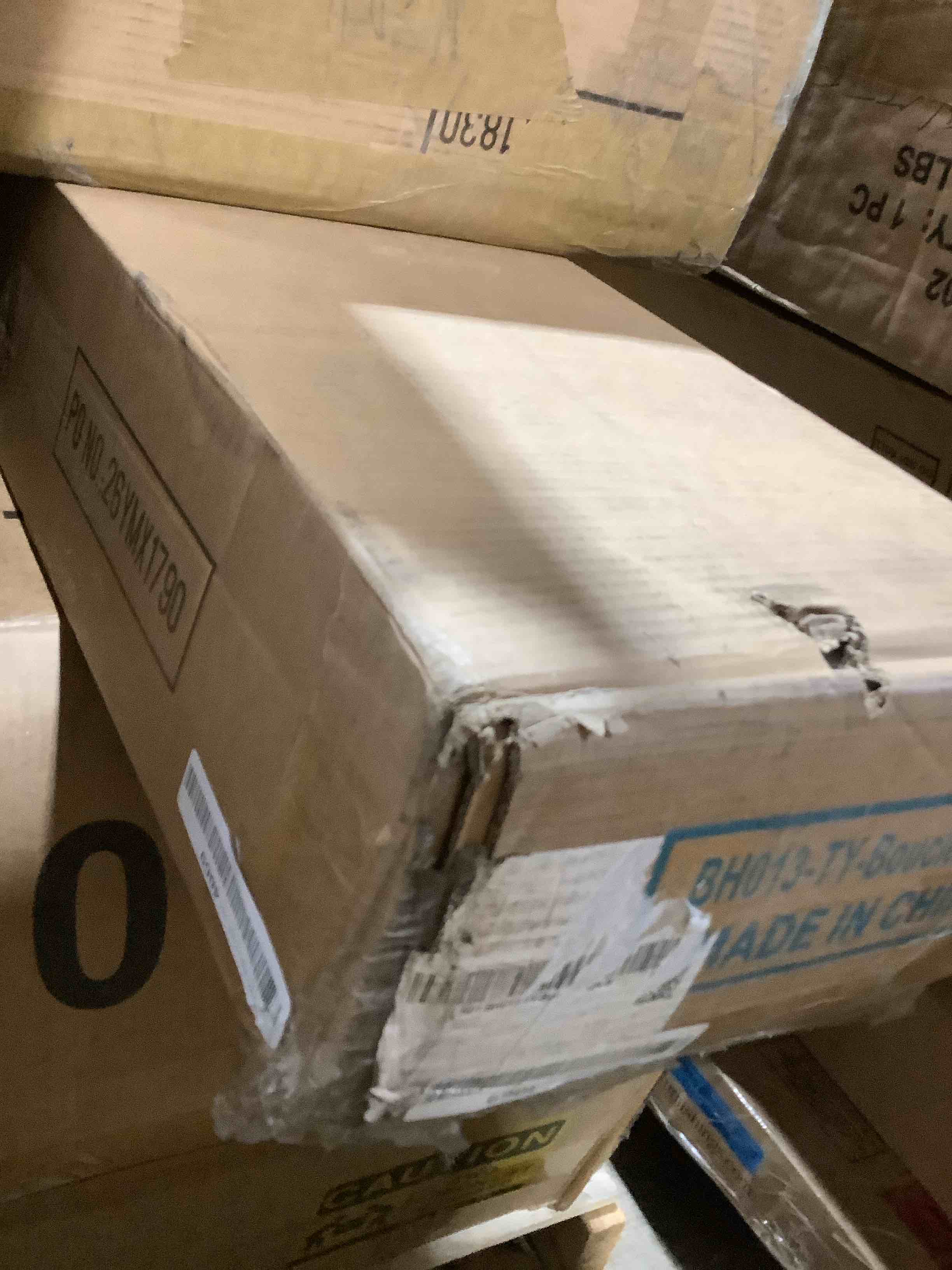 Condition photo showing Good Condition for ahokua plywood frame size linen upholstered platform bed with lifting storage