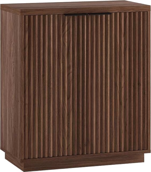 28" Fluted Accent Cabinet, Sideboard Buffet, Medium Walnut, RLS003-BR