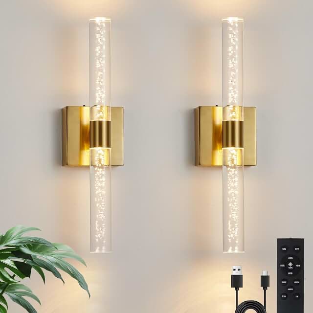 Moira 2 Crystal Battery Run Rechargeable Wall Sconce Light MT-US-CB-BOM001618