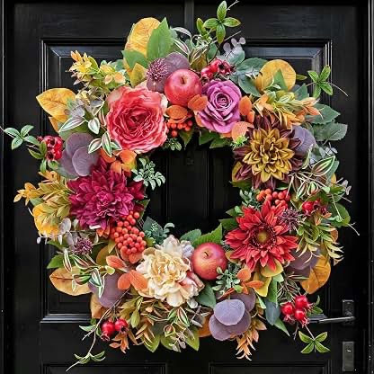 Fall Wreaths for Front Door 24 Inch Autumn Wreath Rustic Thanksgiving Decor