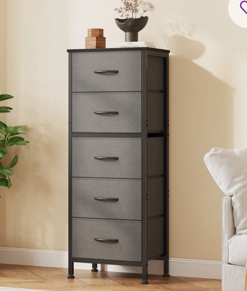 5-drawer vertical fabric storage dresser tower T54