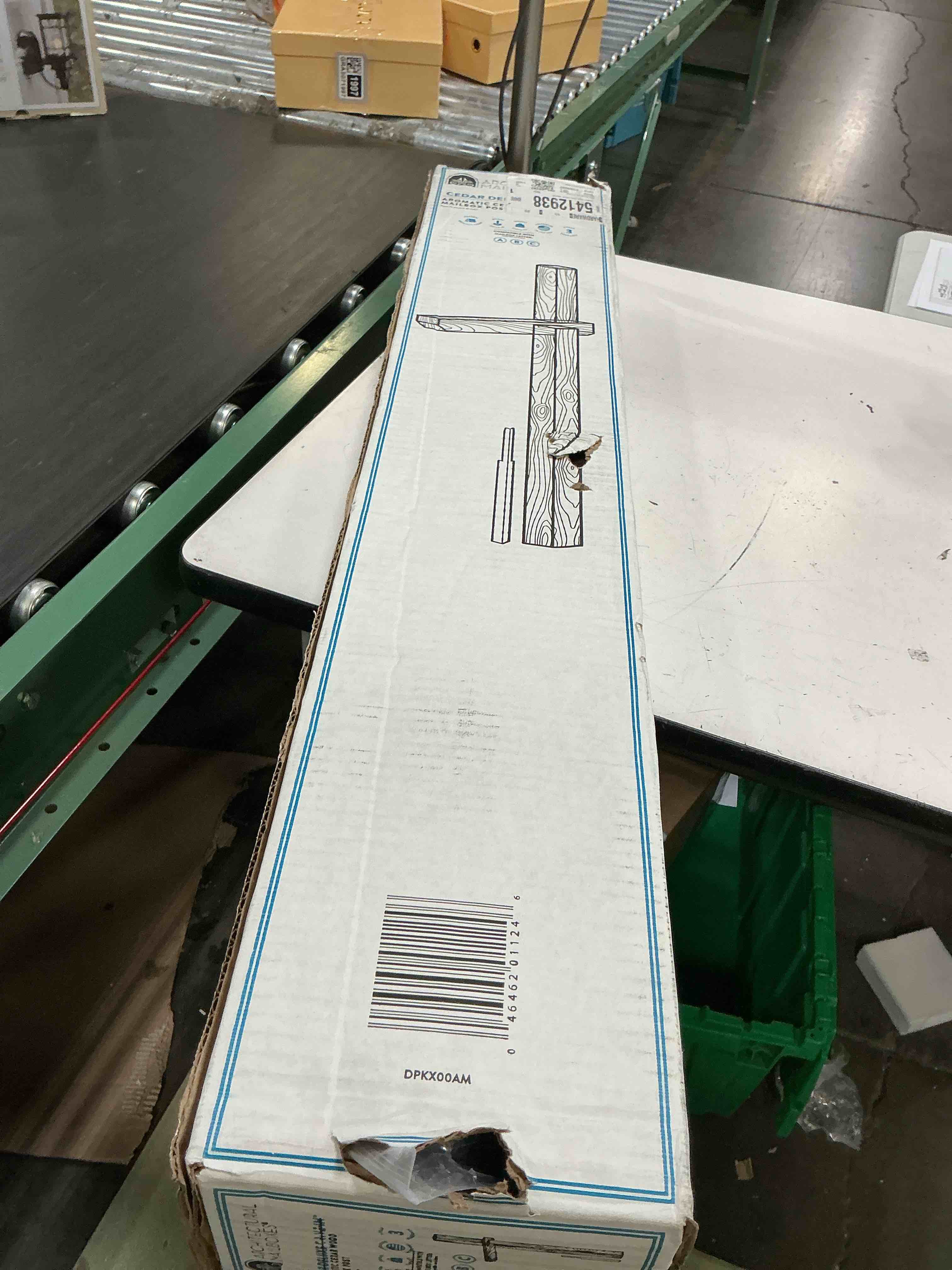 Condition photo showing As Is for gibraltar mailbox deluxe drive in mailbox and address posts cedar