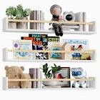 upsimples 2 pack nursery book shelves, 23.6 inch floating bookshelves for wall, baby nursery decor, 