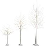set of 3 white birch lighted trees