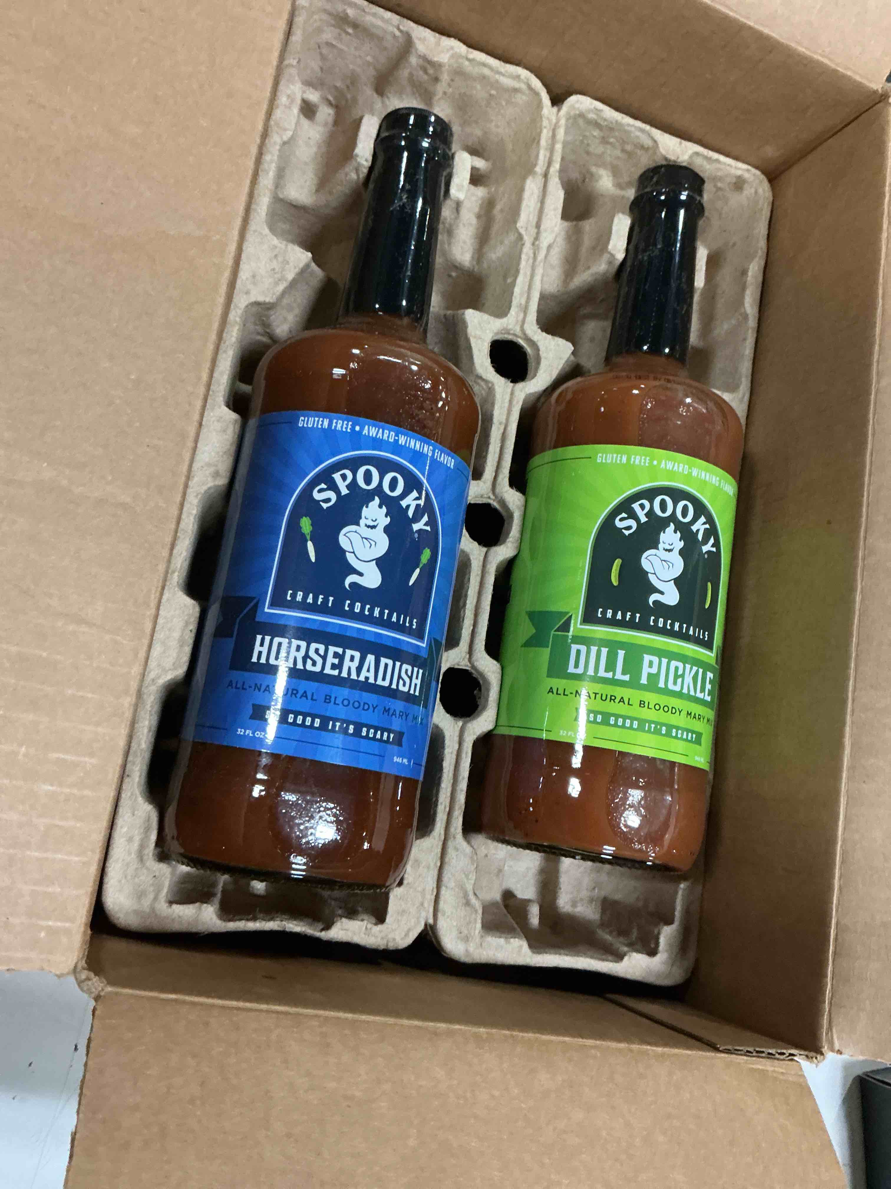 Condition photo showing Good Condition for (bbd 10/31/27). spooky bloody mary cocktail mix variety pack| featuring dill pic
