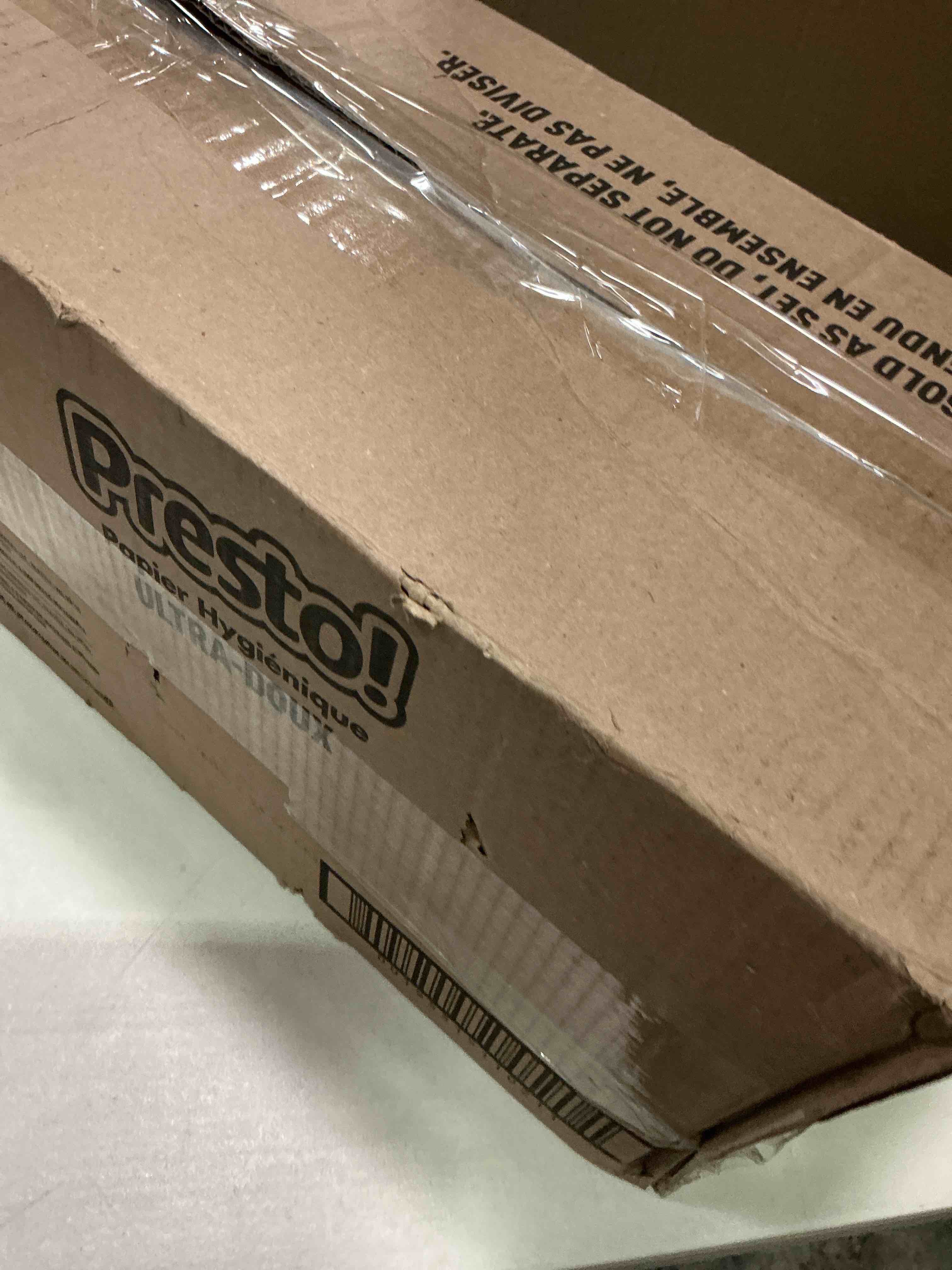 Condition photo showing New/Like New for amazon brand - presto! 2-ply ultra-soft toilet paper, 24 family mega rolls = 120 regular rolls, 6 count (pack of 4), unscented 313 sheet (pack of 24)