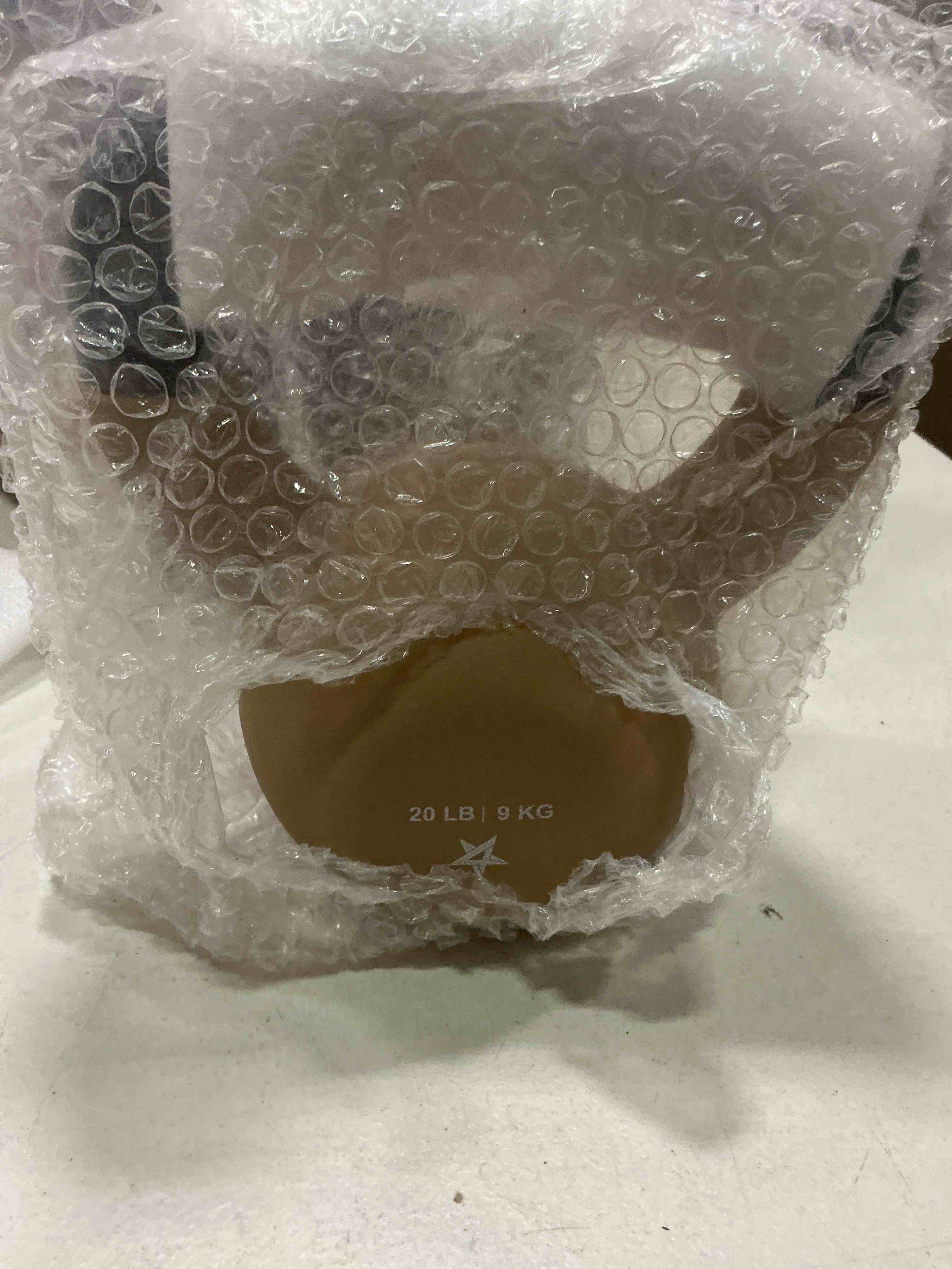 Condition photo showing Good Condition for yes4all kettlebell, 5-65 lb neoprene coated cast iron kettlebells, wide grip handle & flat bottom for swings, squats, deadlifts, push ups & full body training at home gym - single & set a. single f. 20lb - iced latte