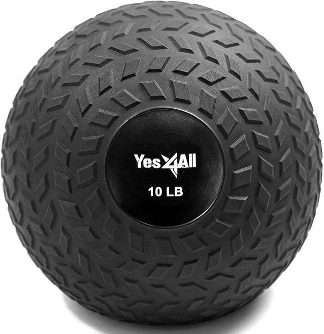 yes4all slam balls, 10-40lb weighted ball weight, durable pvc sand filled workout dynamic slam ball for core strengthen