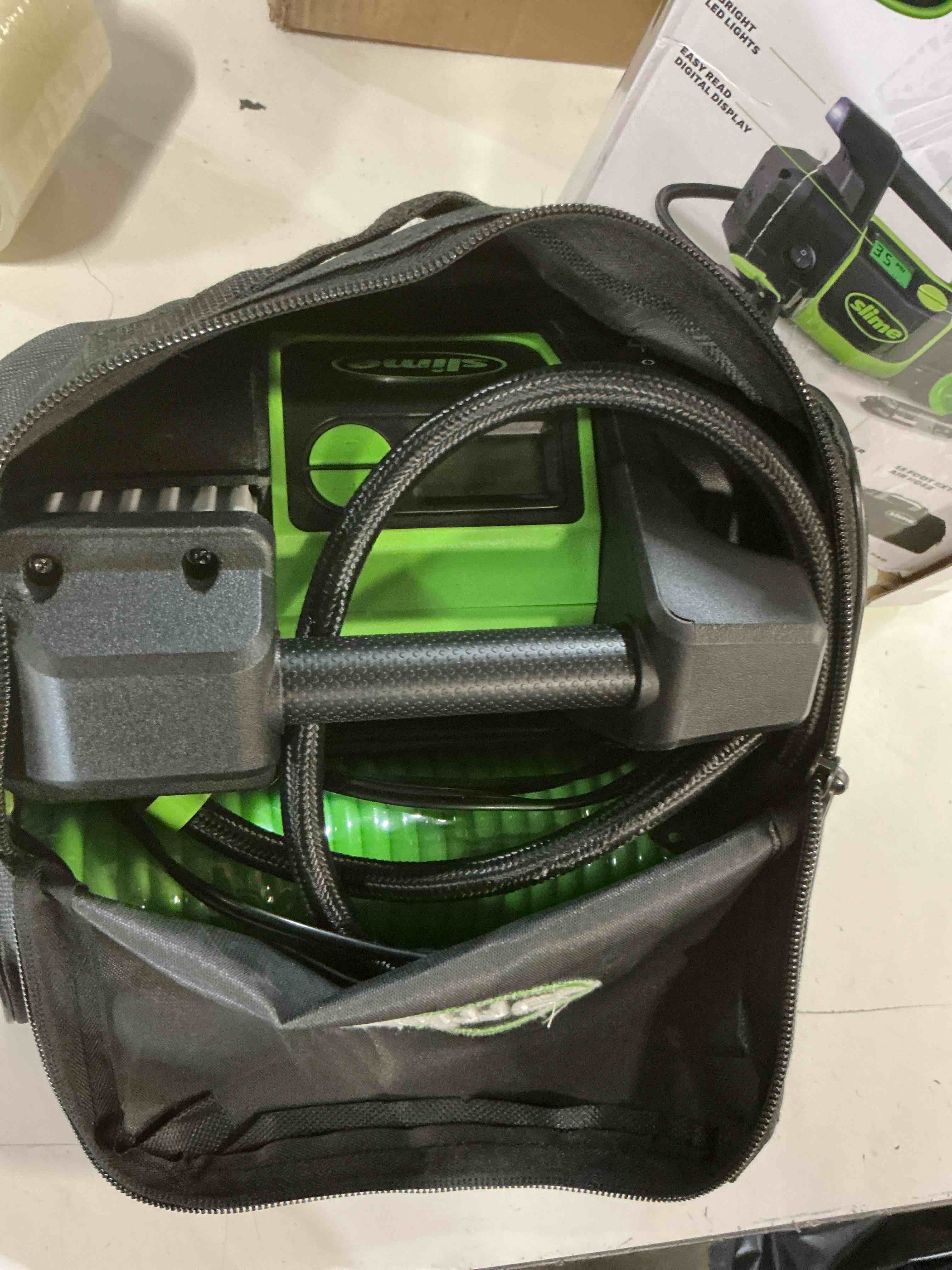 Condition photo showing Good Condition for slime 40063 tire inflator, portable car, suv, 4x4 air compressor, elite heavy duty, inflate right automatic shut off, with digital 99 psi display, long hose and led light, 12v, 3 min inflation (pack of 1) elite heavy duty