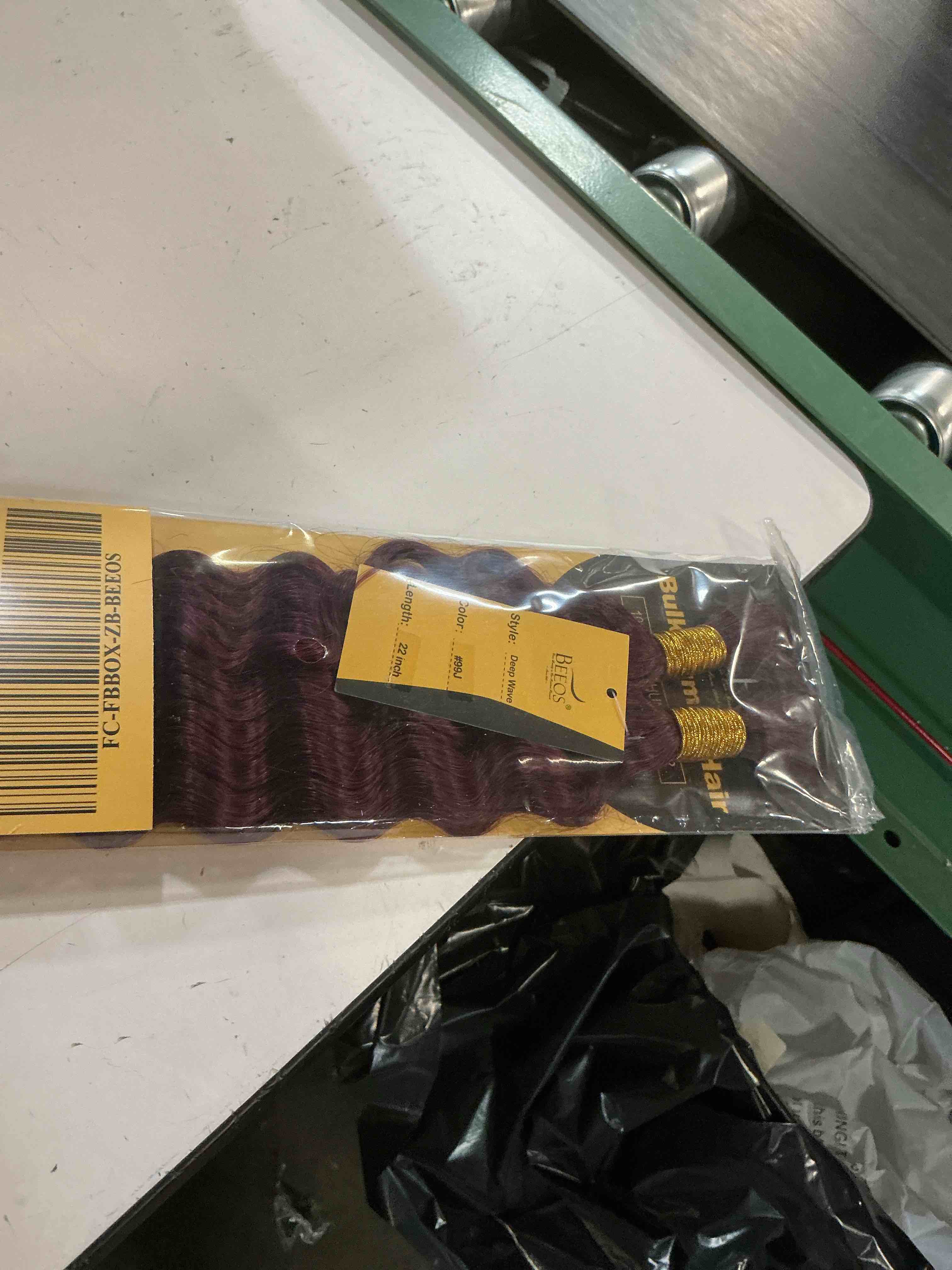 Condition photo showing New/Like New for beeos #99j burgundy human hair for braiding boho braids, 100g long-lasting deep wave curl boho hair for braiding bohemian braids 22 inch #99j burgundy-100g 22 inch