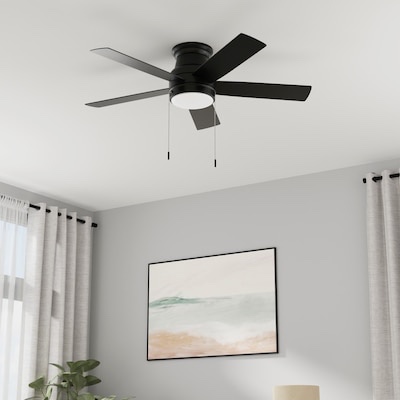 ( incomplete) harbor breeze calverton easy2hang 44-in matte black with matte blades led flush mount ceiling
