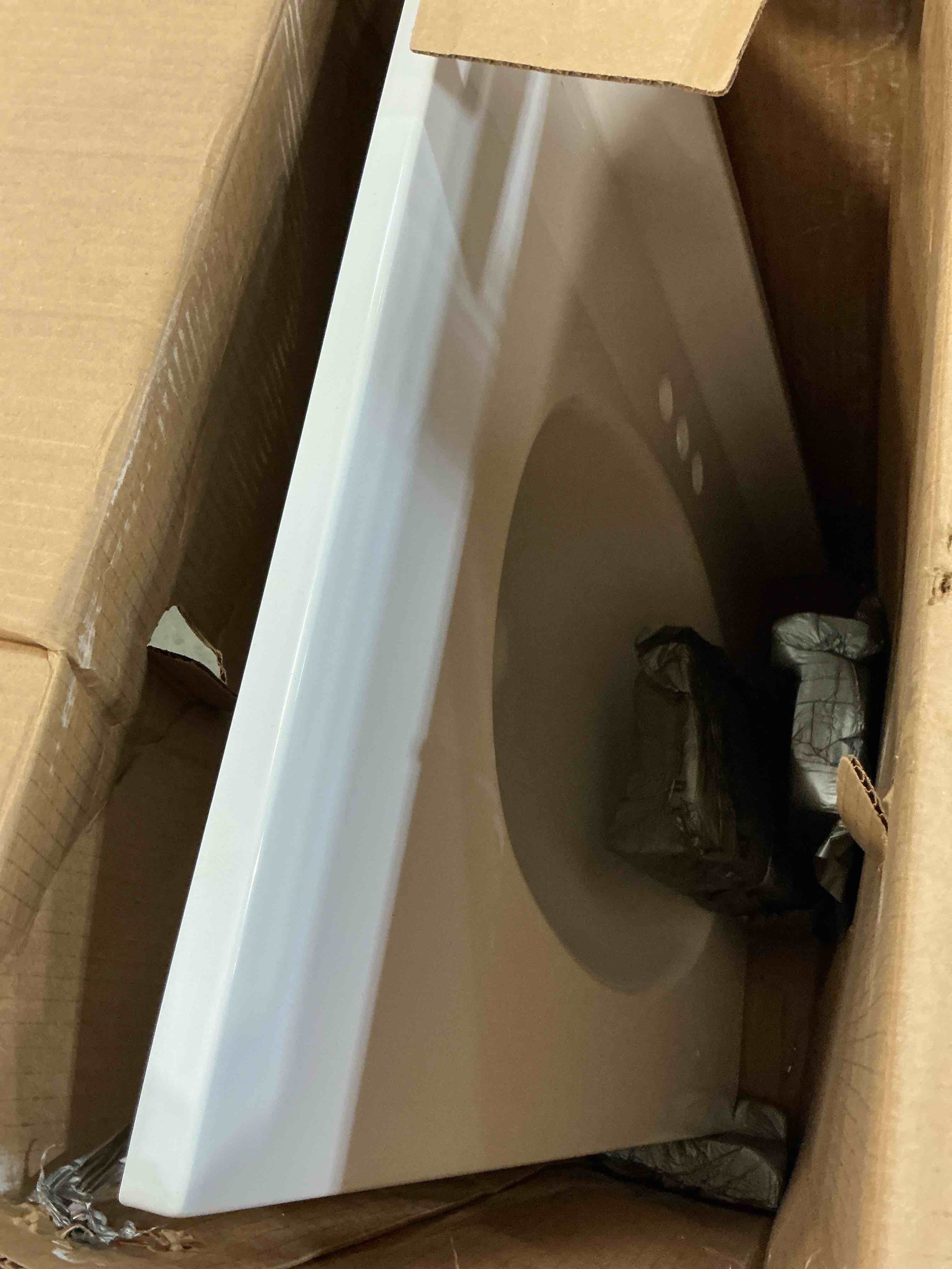 Condition photo showing As Is for design house 31" cultured marble vanity top