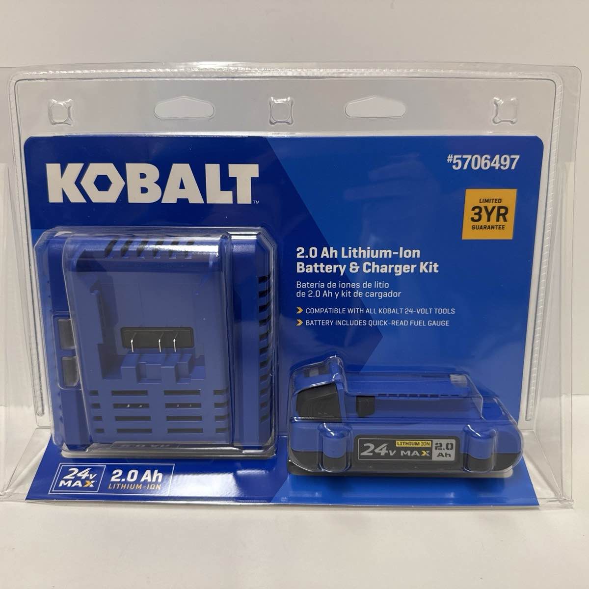 kobalt 24v ma.0ah lithium-ion battery & charger kit #5706497-
