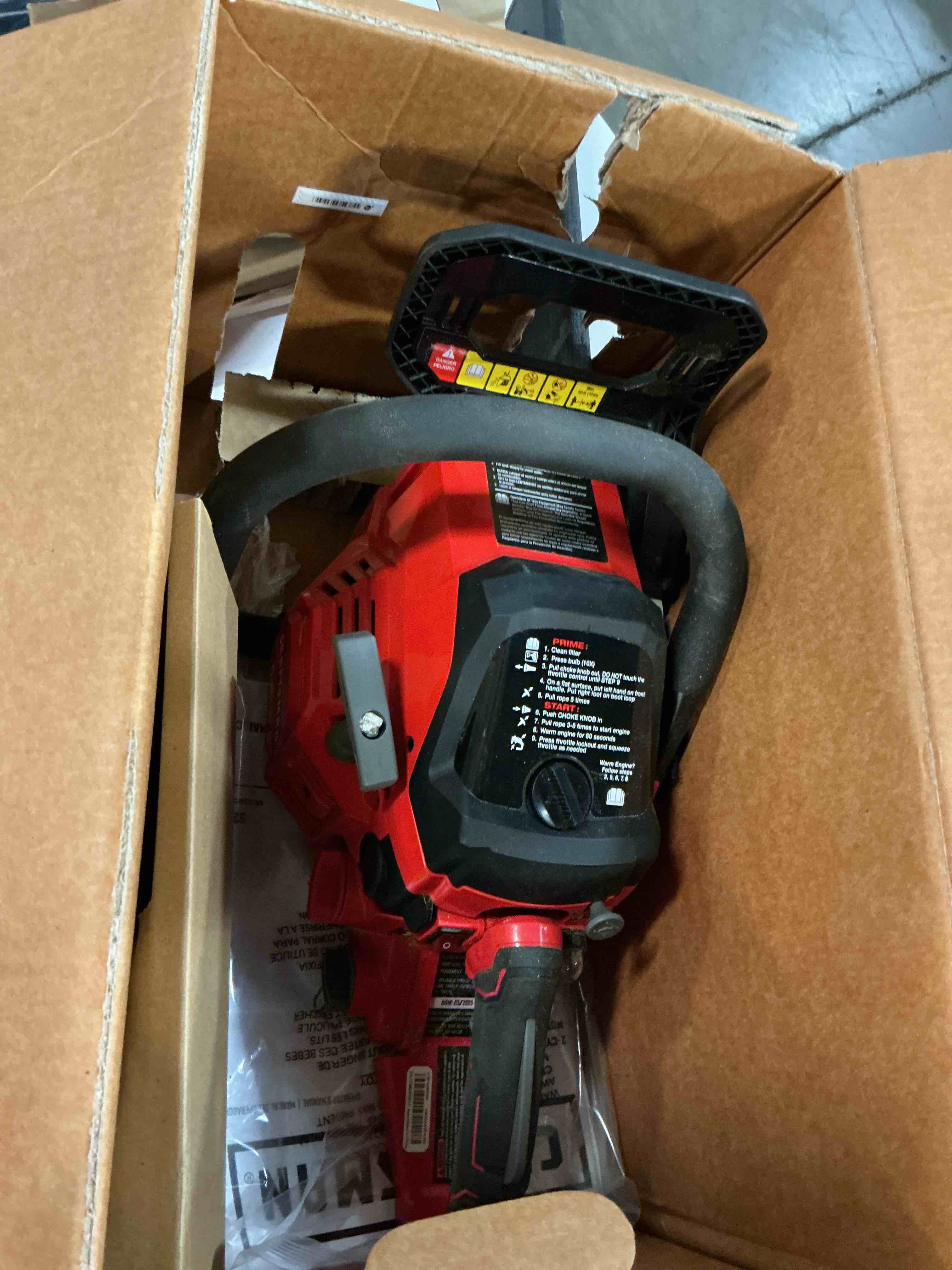 Condition photo showing As Is for craftsman 20 in. gas powered chainsaw