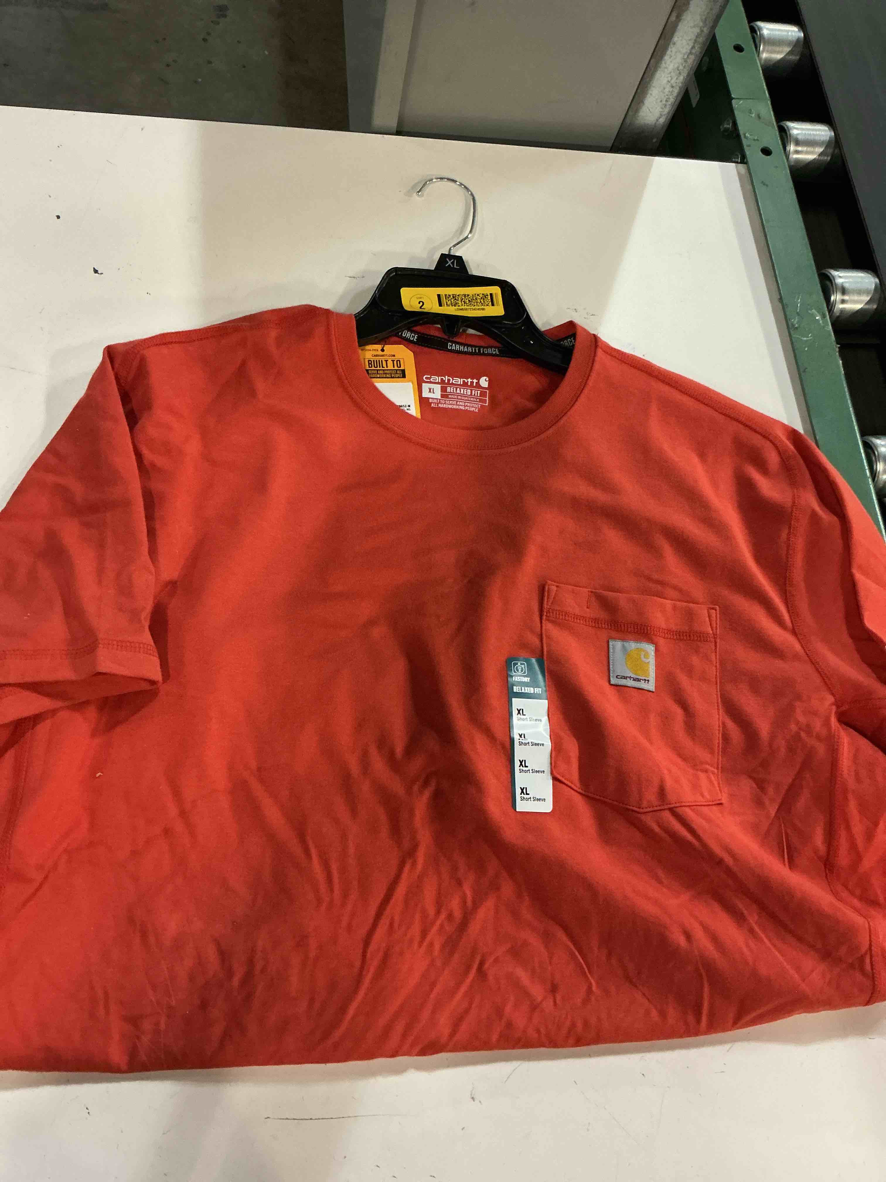 Condition photo showing As Is for carhartt men's force relaxed fit midweight short-sleeve pocket t-shirt.  size xl