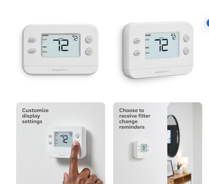 honeywell home x1n 24-volt mechanical non-programmable thermostat single-stage heating