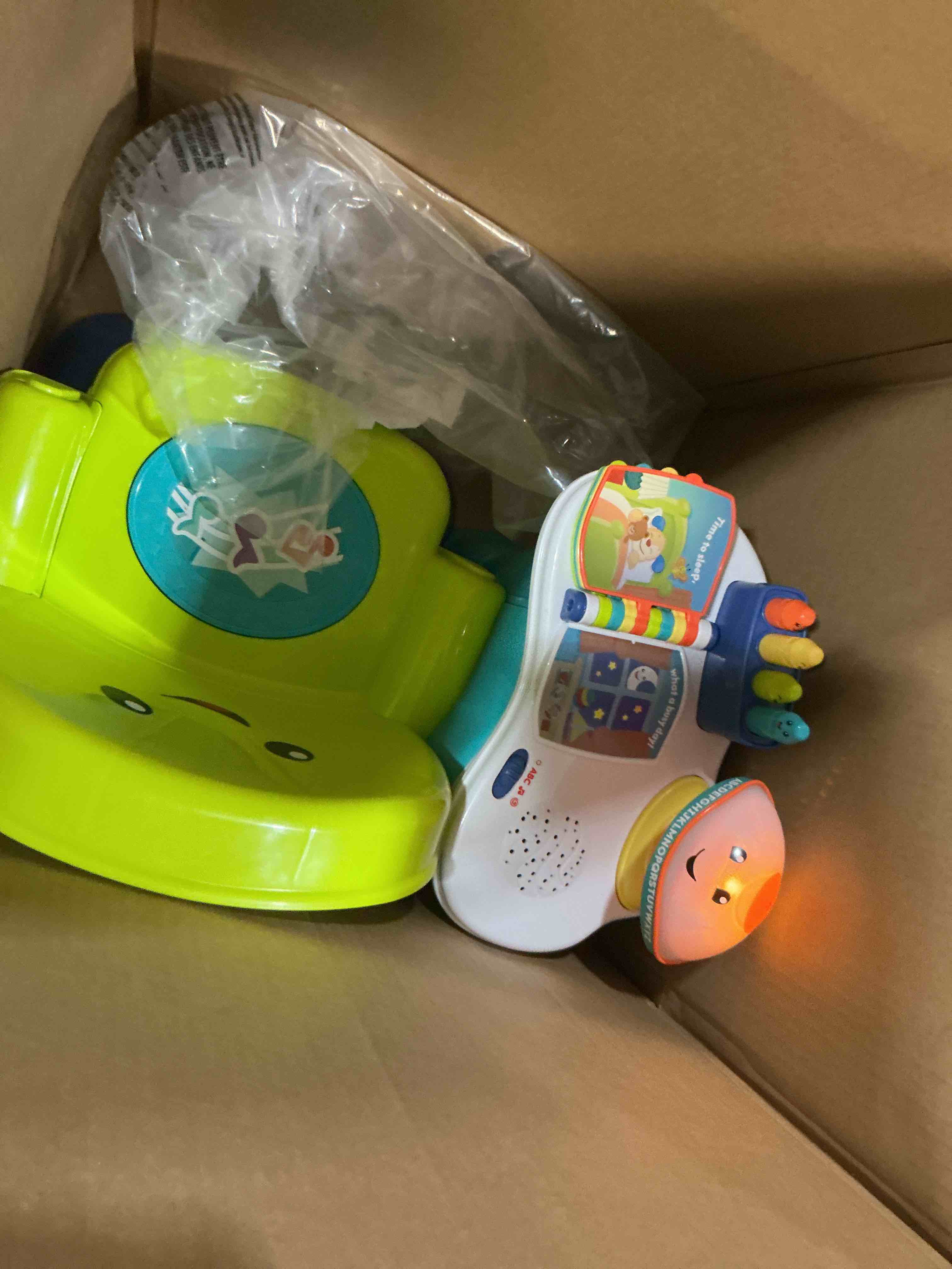 Condition photo showing Good Condition for fisher-price toddler toy laugh & learn song & story learning chair with music lights & activities for kids ages 1+ years