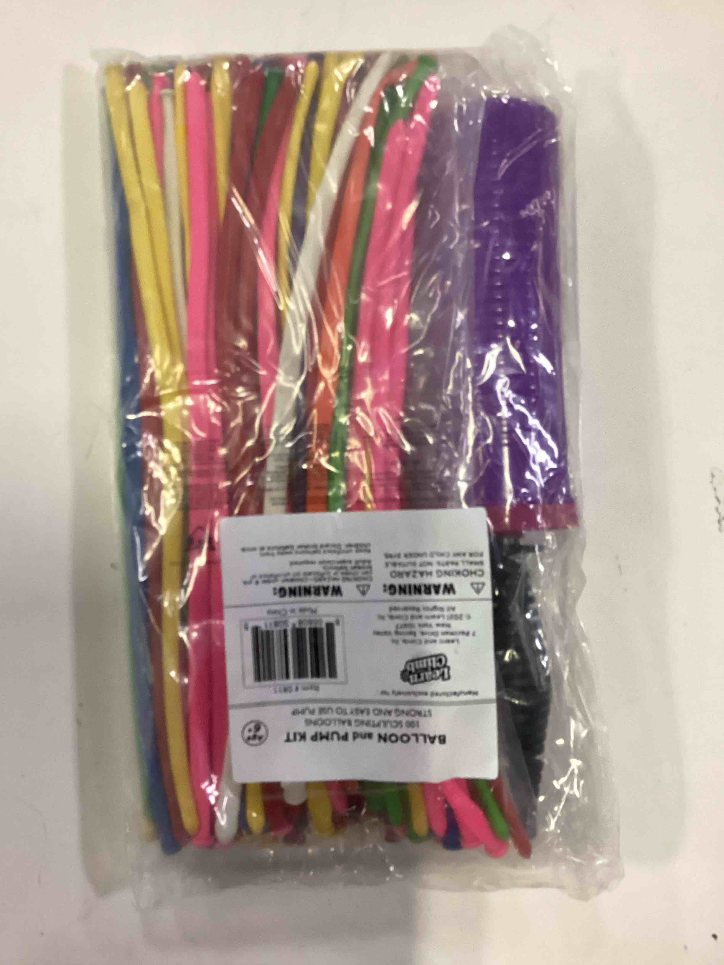 Condition photo showing New/Like New for 100 Twisting Balloons with Hand Pump- Double Action Pump for sculpting balloon animals. Premium balloons.