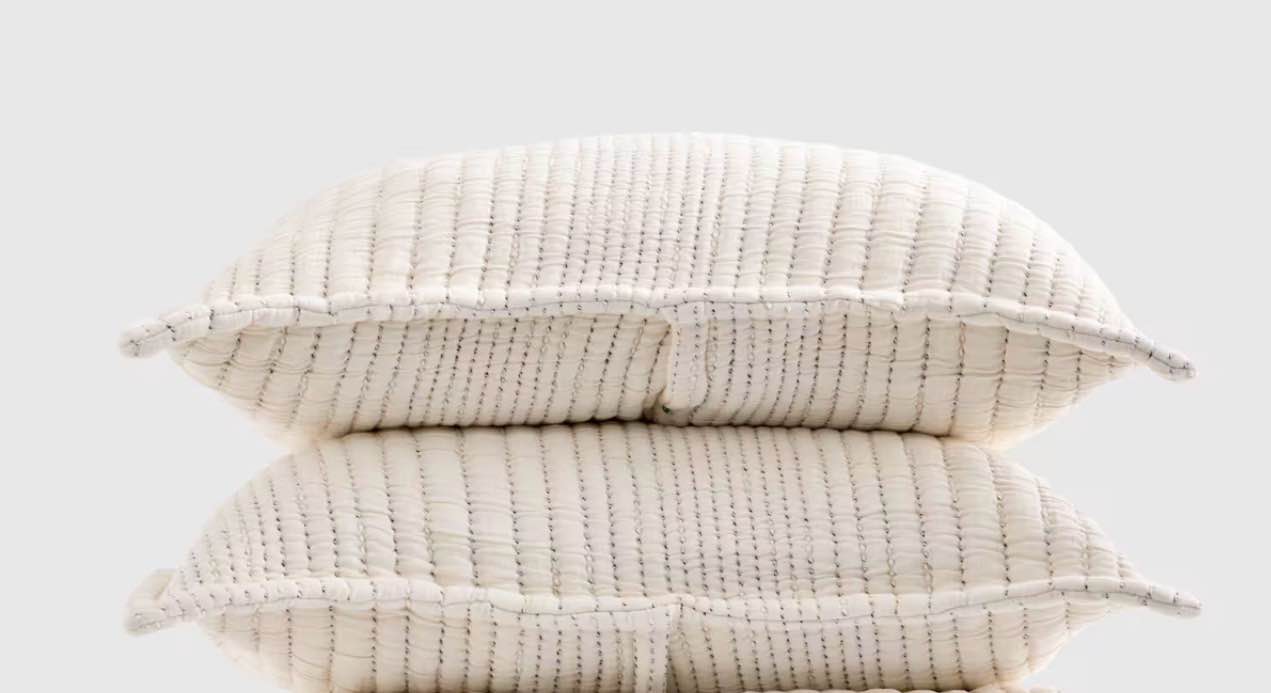 Organic Cotton Channel Stitch Sham Set