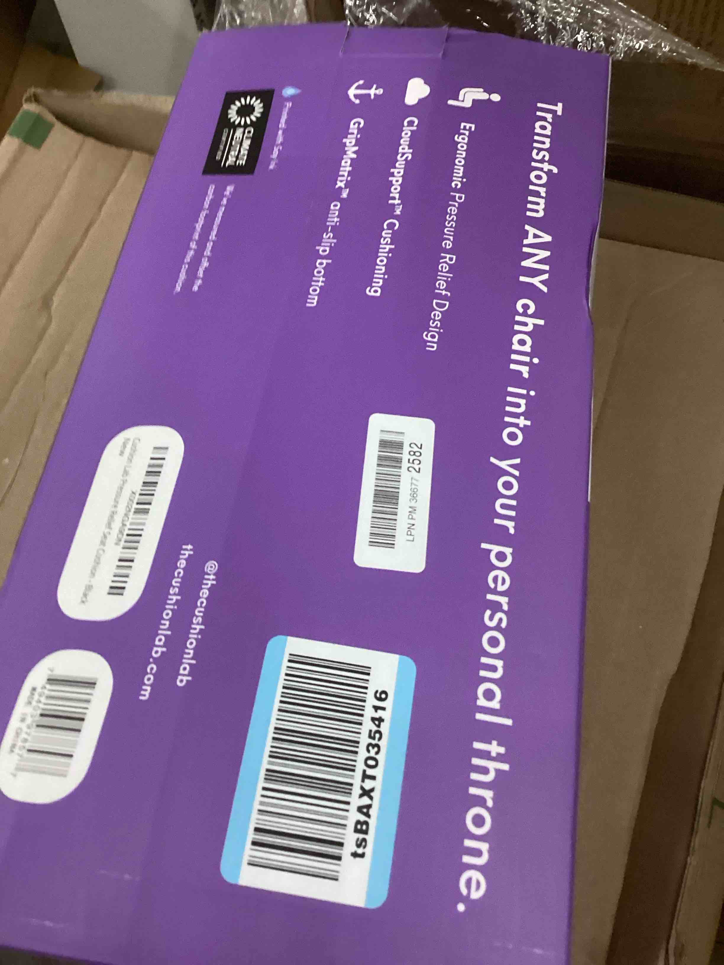 Condition photo showing New/Like New for Cushion Lab Patented Pressure Relief Seat Cushion for Long Sitting Hours on Office & Home Chair - Extra-Dense Memory Foam for Soft Support. Car Pad for Hip, Tailbone, Coccyx, Sciatica - Black