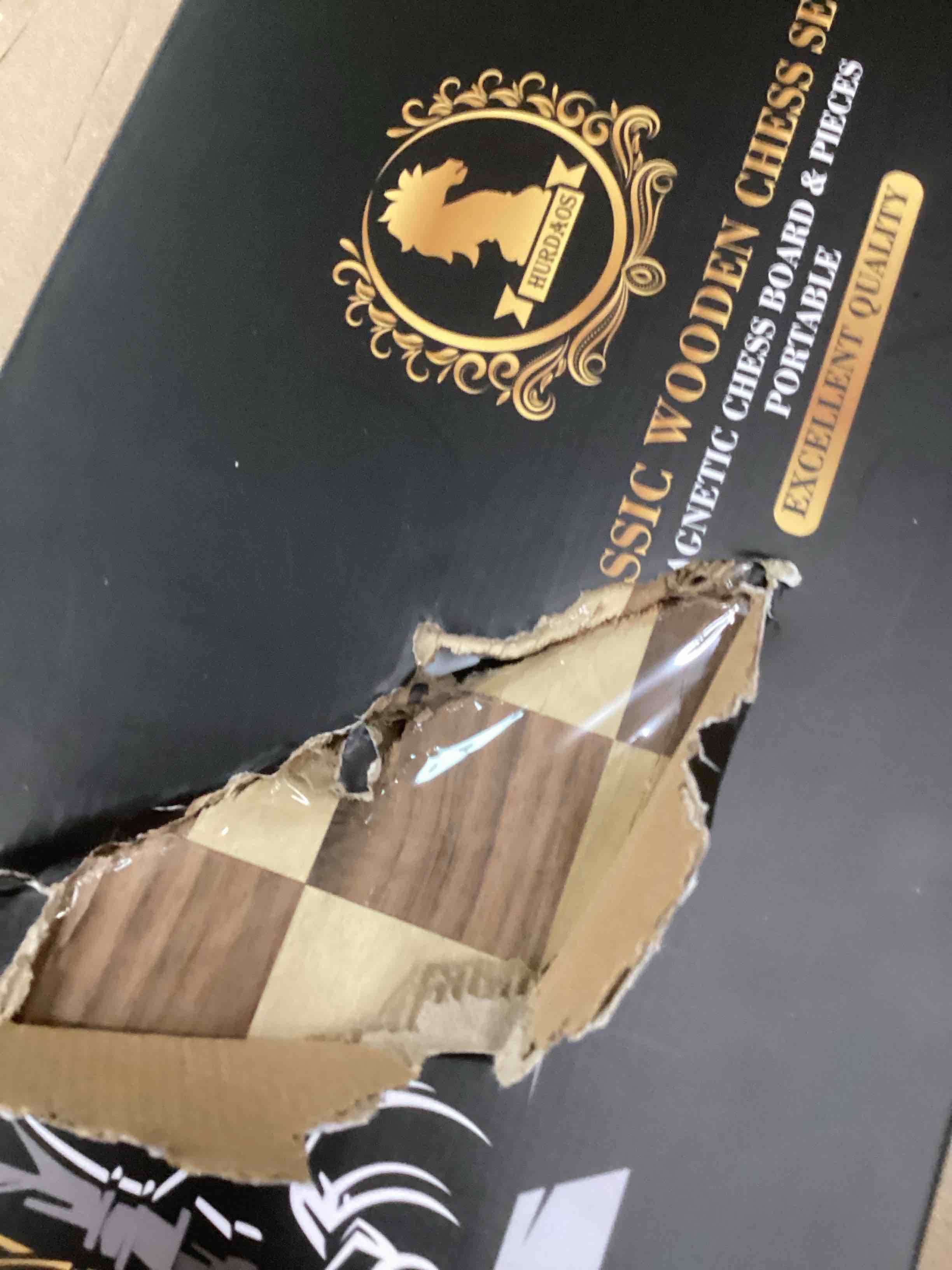 Condition photo showing As Is for Magnetic Wooden Chess Set for Adults Kids 15'' Chess Board with Handmade Pieces, Folding Portable Travel Unique Chess Sets Game for Tournament Professional Beginner