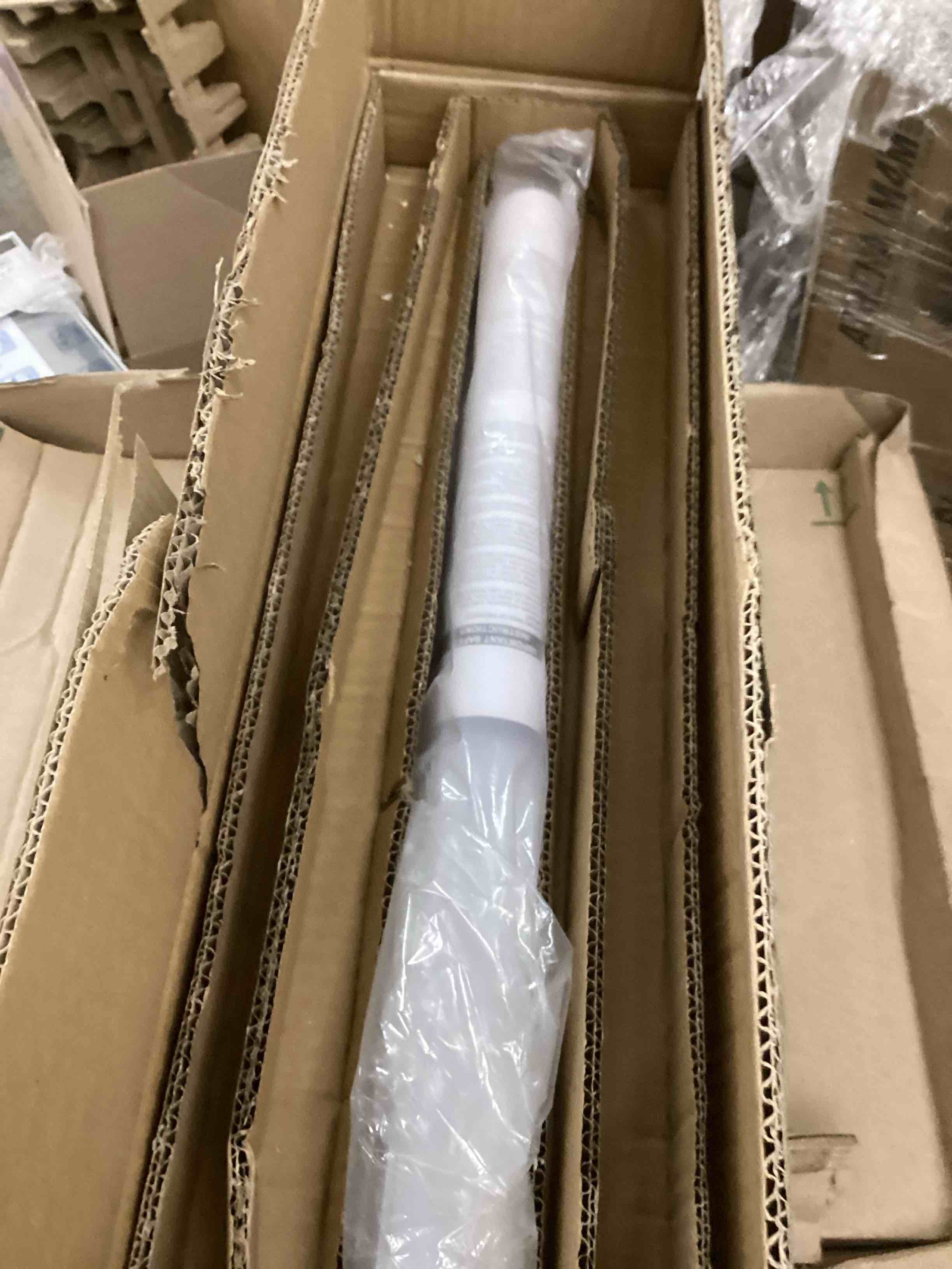 Condition photo showing New/Like New for Lithonia Lighting 24-Inch LED Vanity Light with 3-in-1 Switchable White Color Temperature, Contemporary Square Bathroom Vanity Wall Light Fixture for Over The Mirror, Polished Chrome 24-Inch Square Chrome