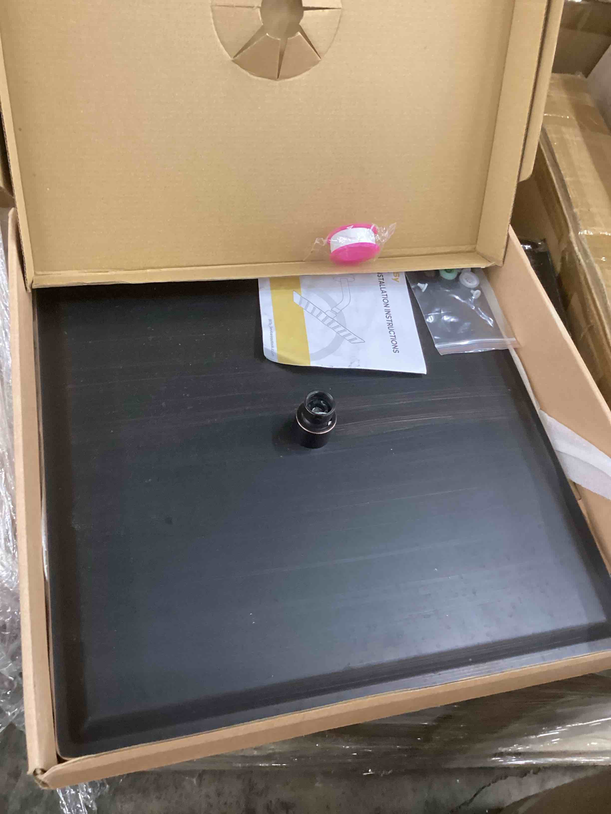 Condition photo showing As Is for BESy 16 Inch Rain Shower Head, 16" Square Rainfall & High Pressure Stainless Steel Bath Showerhead, 1/16" Ultra Thin, Waterfall Full Body Coverage with Silicone Nozzle, Oil Rubbed Bronze Finish 16 Inch Oil Rubbed Bronze