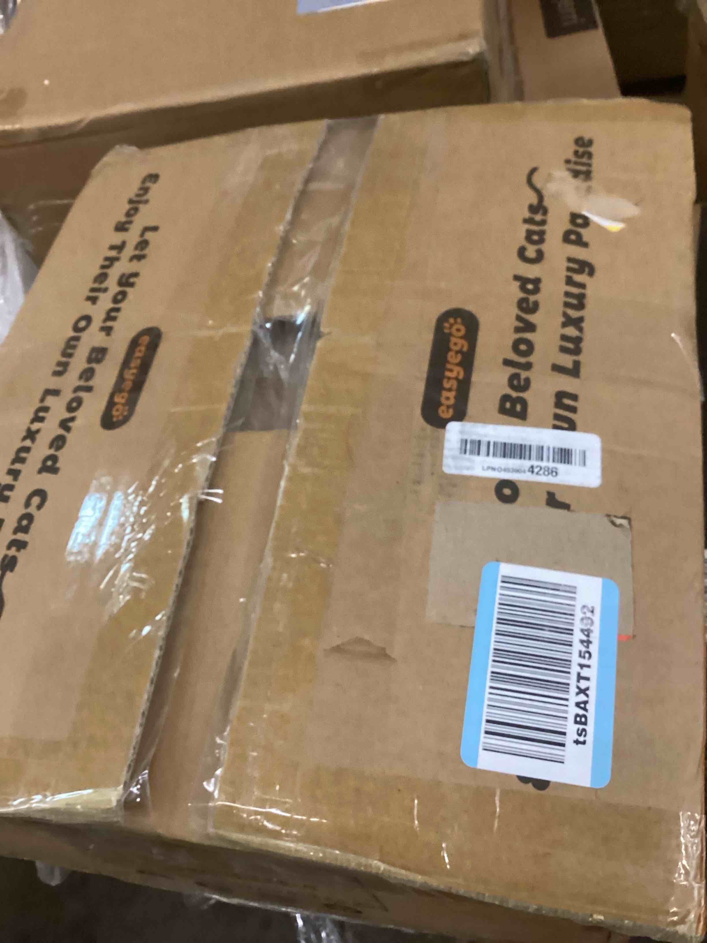 Condition photo showing New/Like New for Modern Cat Tree, Wood Cat Tree Tower for Small Cats, Luxury Cat Condo with Scratching Posts and Flower Platforms, Cat Furniture by Easyego Milky White Mini - One Flower