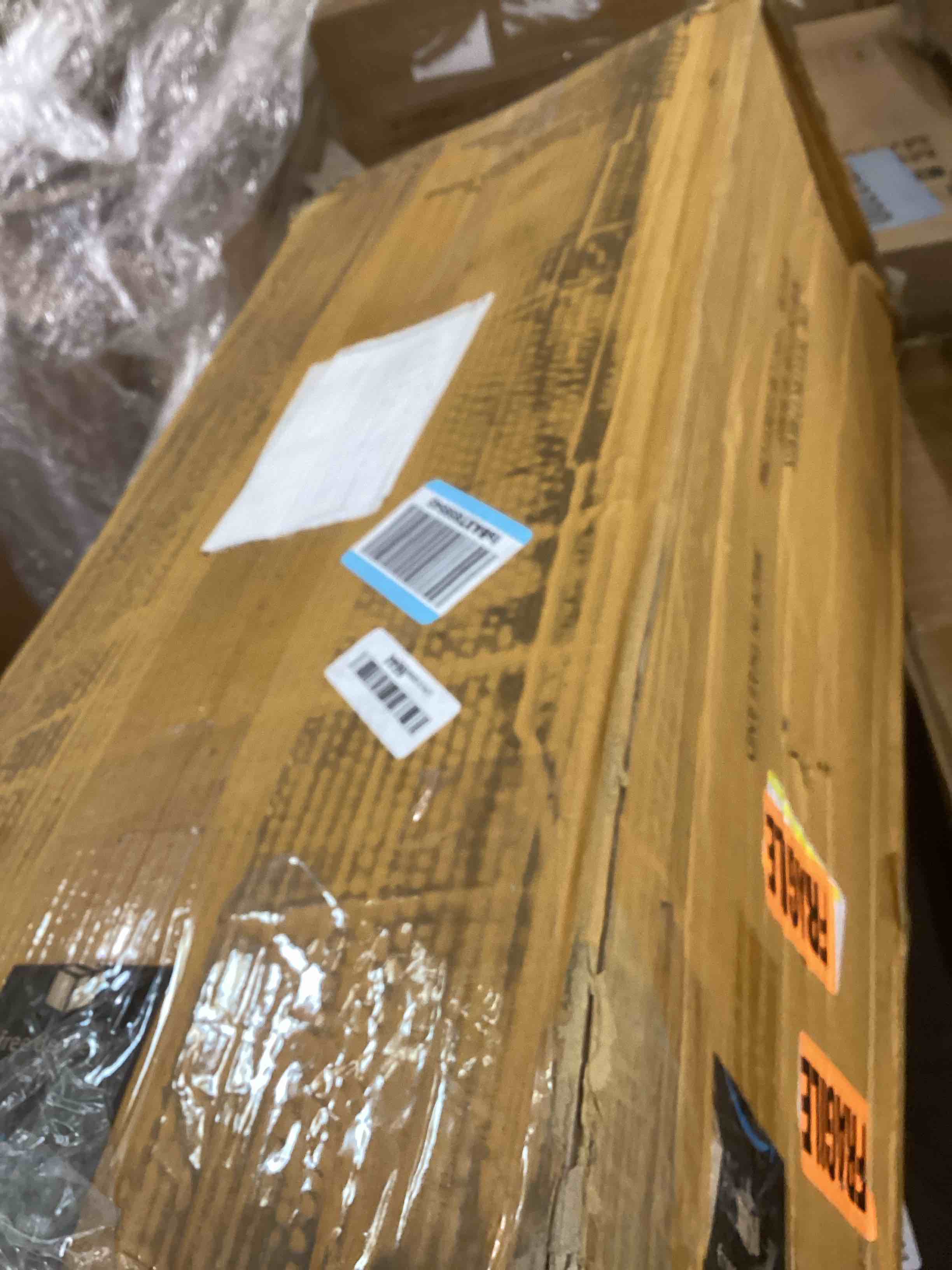 Condition photo showing Good Condition for Amazon Basics Solid Wood Saddle-Seat Kitchen Counter Barstool with Footrest, Easy Assembly - 29-Inch Height - Walnut - Set of 2 Walnut 29"