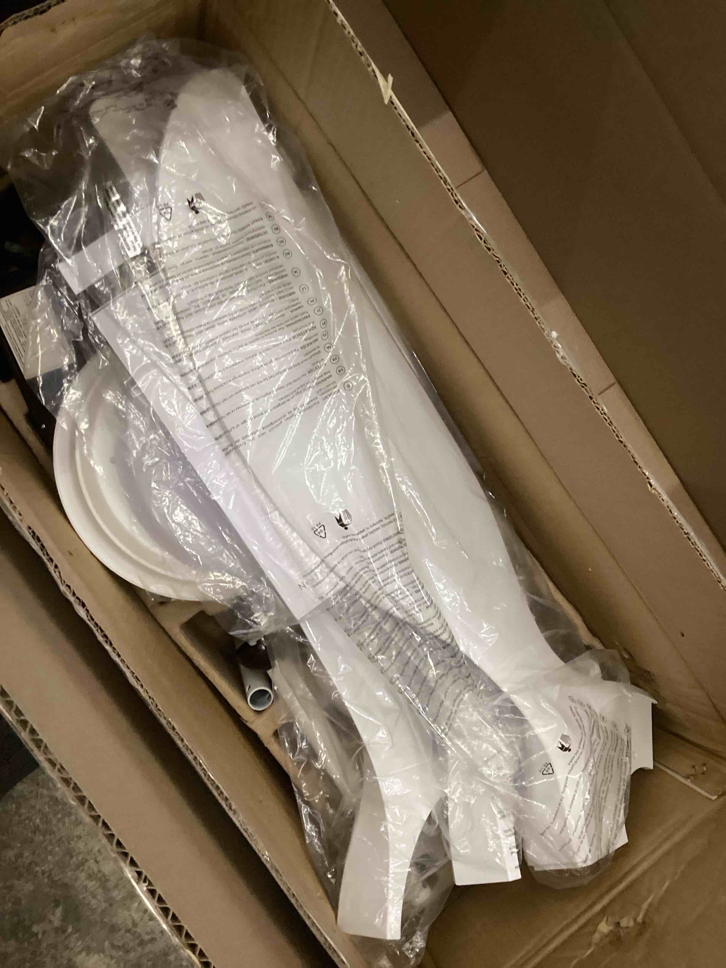 Condition photo showing As Is for 52 Inch 6 Speed High CFM Quiet DC Motor Modern Ceiling Fan with Lights Remote Control, 3 Blade White Gold Indoor Bedroom Living Room Ceiling Fan