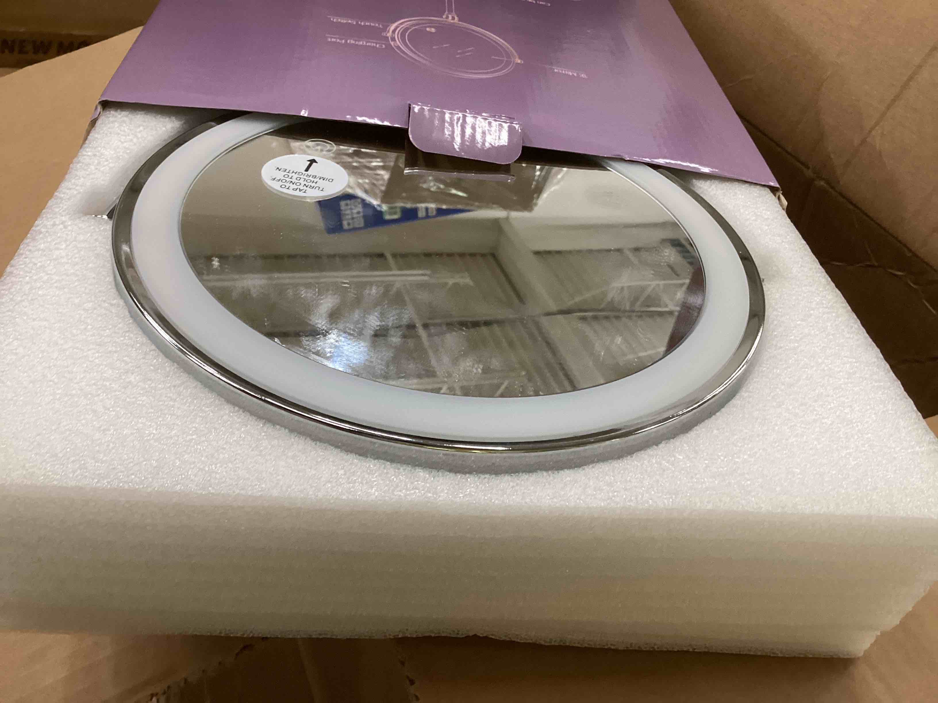 Condition photo showing Good Condition for Rocollos 9" Large Lighted Makeup Mirror with 1X/10X Magnification, 4000mAh Rechargeable Vanity Mirror with Height Adjustable & 3 Color Dimmable Lights (9 Inch Chrome)