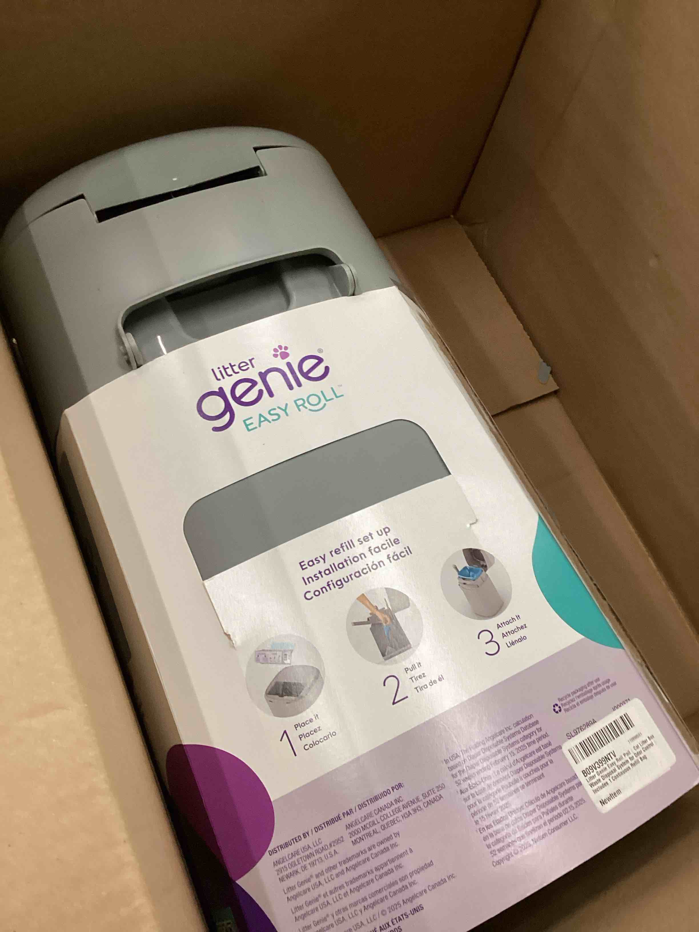 Condition photo showing As Is for Litter Genie Easy Roll Cat Litter Disposal Pail | Odour Control, Refill Bags & Scoop Grey