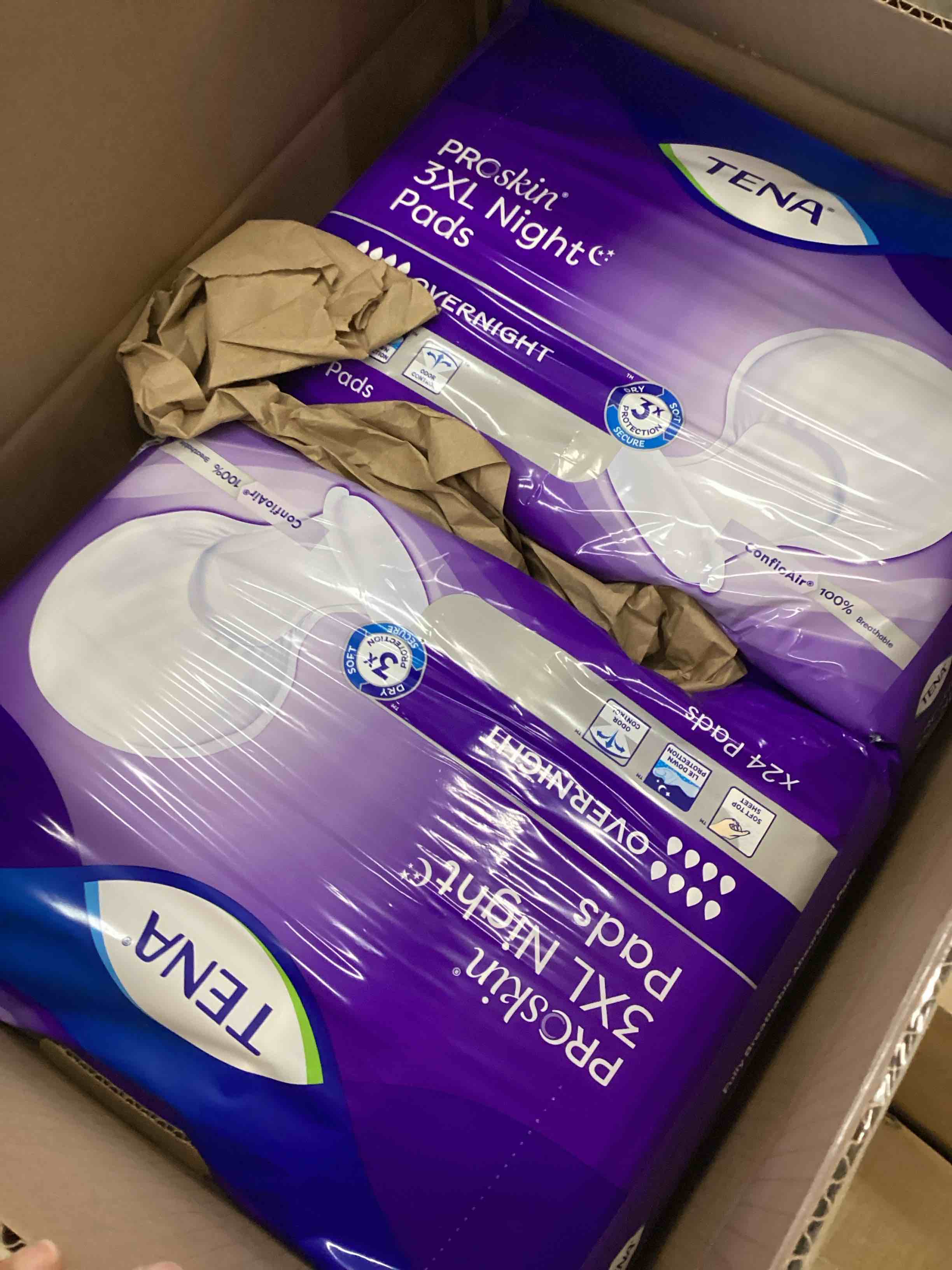 Condition photo showing New/Like New for TENA ProSkin 3XL Overnight Incontinence Pads for Women and Men, 48 Count XXXL XXXL