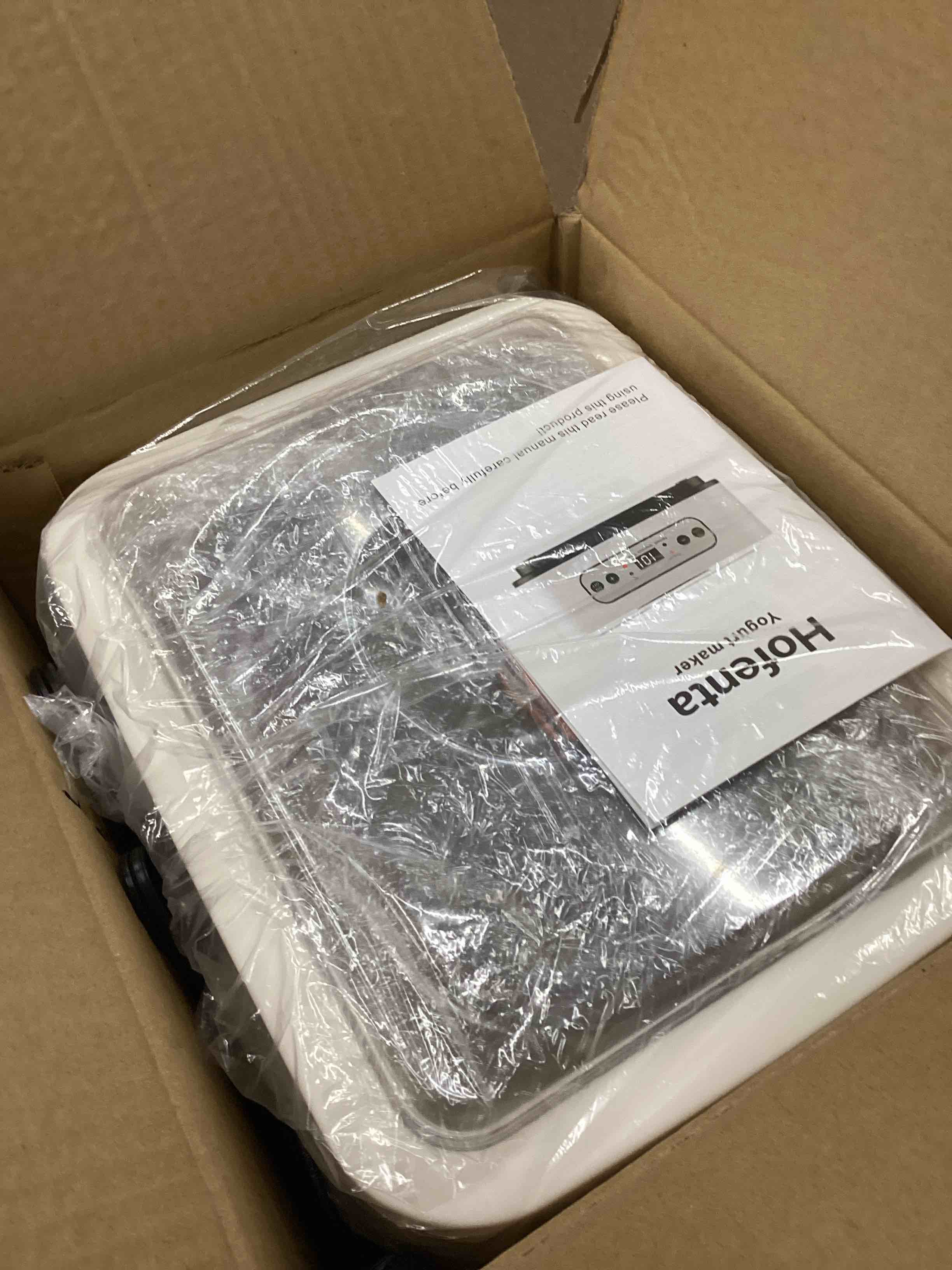 Condition photo showing Good Condition for 1.7 Quart Yogurt Maker with Stainless Steel Bowl, 9 Glass Jars, Digital Timer, Temperature Control, BPA-Free, Easy-to-Use, Family-Sized for Homemade Probiotic Yogurt, Dishwasher Safe