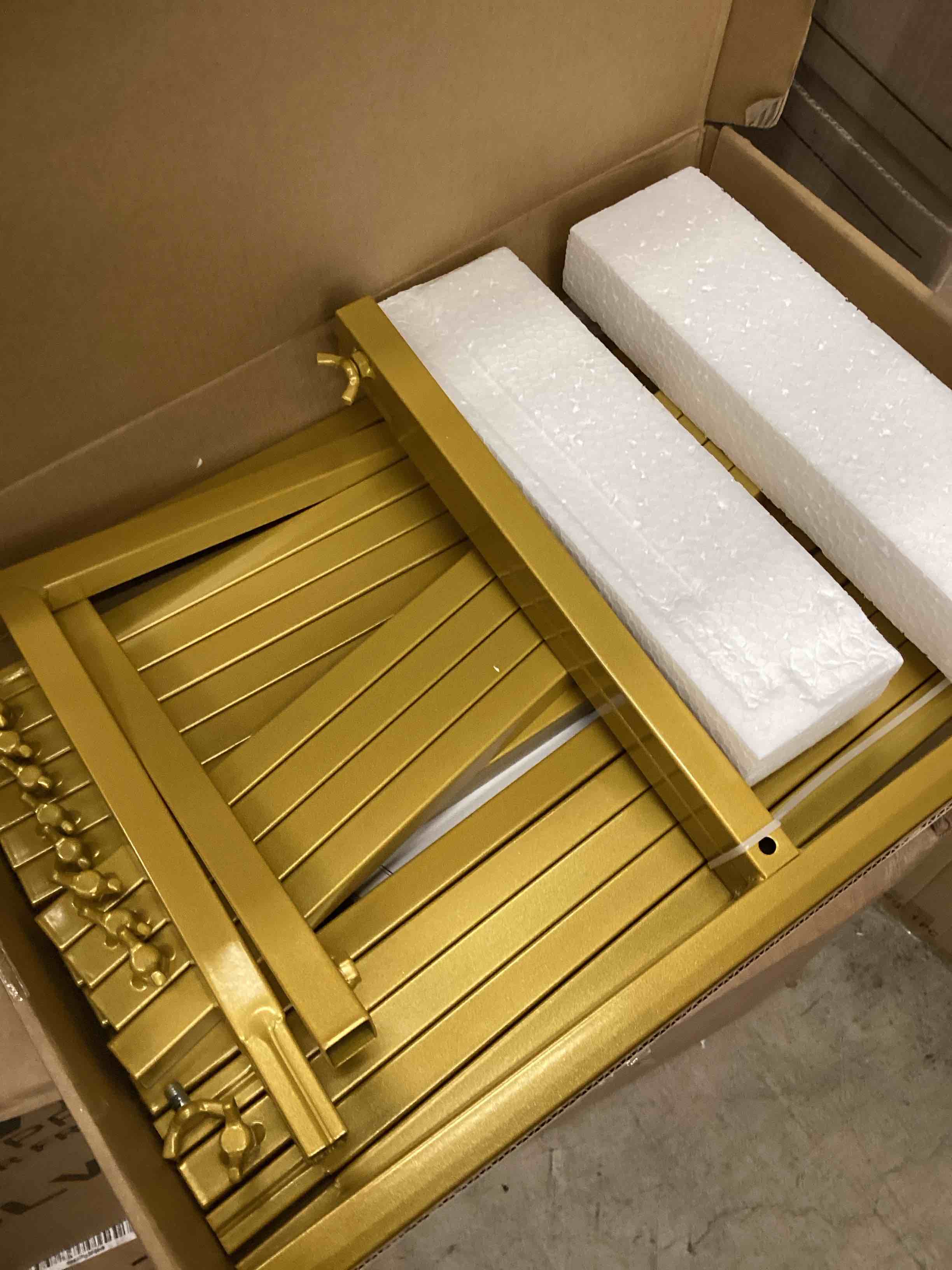 Condition photo showing Good Condition for Wokceer Wedding Arch Backdrop Stand Square 6.6FTx6.6FT Gold Metal Balloon Arch Stand Garden Arbor Backdrop Frame for Wedding Birthday Party Baby Shower Photo Booth Background Decoration 6.6FT x 6.6FT Gold