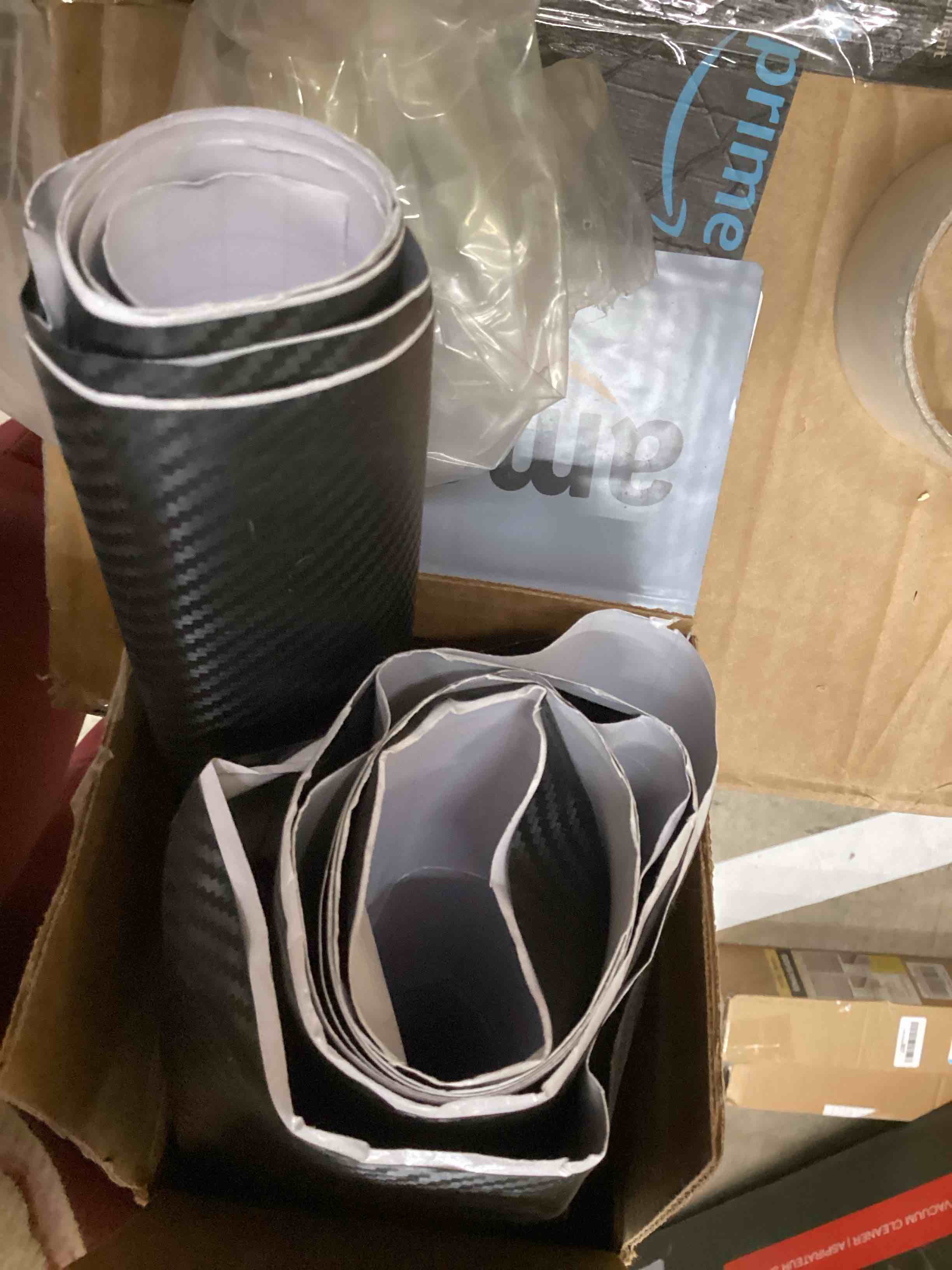 Condition photo showing As Is for LZLRUN 3D Black Carbon Fiber Vinyl Wrap Roll with Air Release - Outdoor Rated for Automotive Use - 4ft x 10ft Black 4ft x 10ft