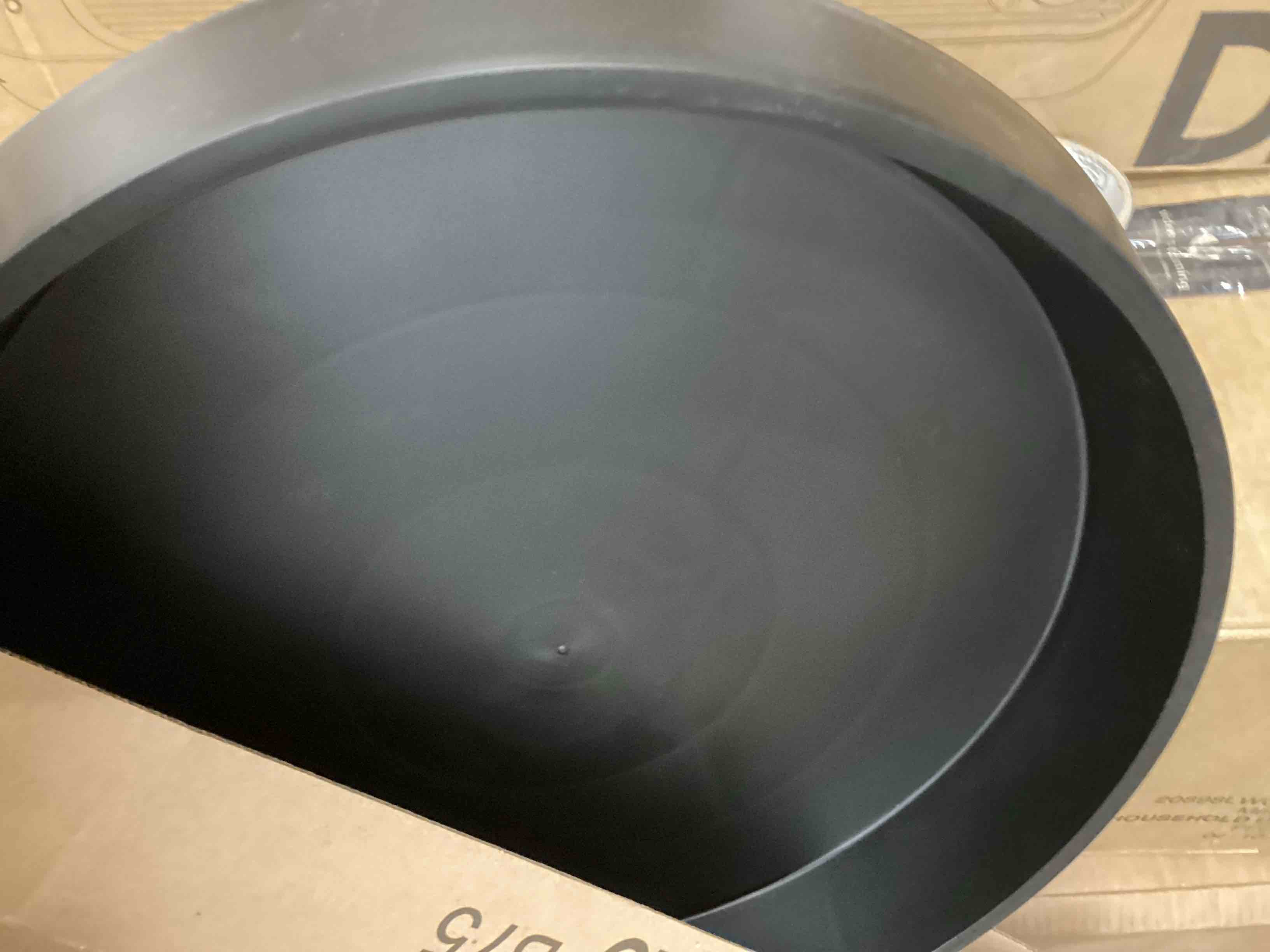 Condition photo showing Good Condition for Plant Saucer Tray for Ceramic Plastic Pots, 18 inch Plant Saucers for Indoors, Pot Saucers Trays, Bird Bath Bowls, Flower Planter Water Drip Trays for Pots Base (18", Black) 18" (1 Pack) Dark Black