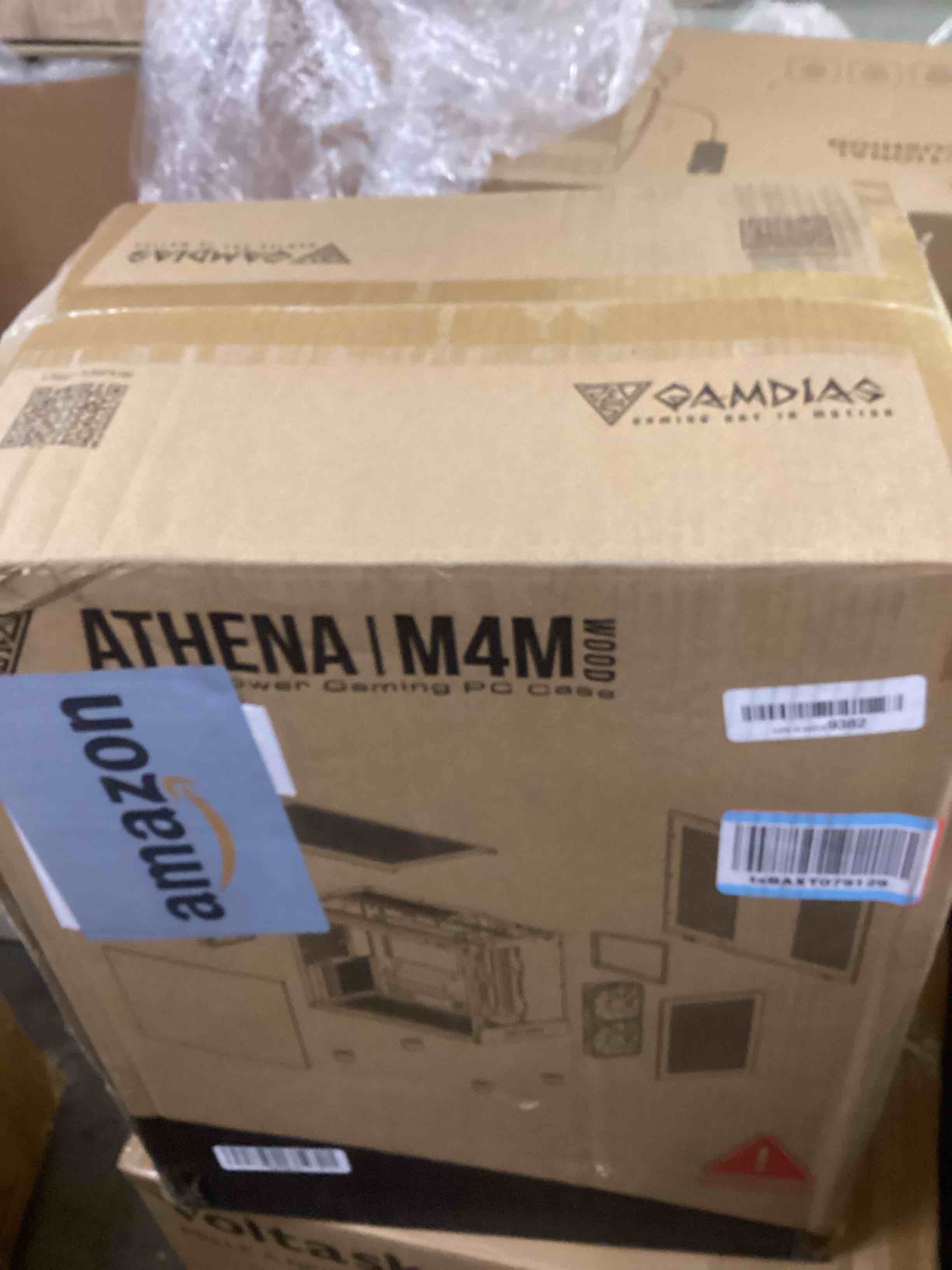 Condition photo showing New/Like New for GAMDIAS Micro-Tower Gaming Case, Walnut Front Panel& Side Tempered Glass, 3×120mm Prebuilt Fan, Support Dual 360mm Radiators, micro?ATX/Mini?ITX, USB 3.0x2& Type Cx1, Front?Mounted PSU ATHENA M4M WOOD GD-ATHENA M4M WOOD