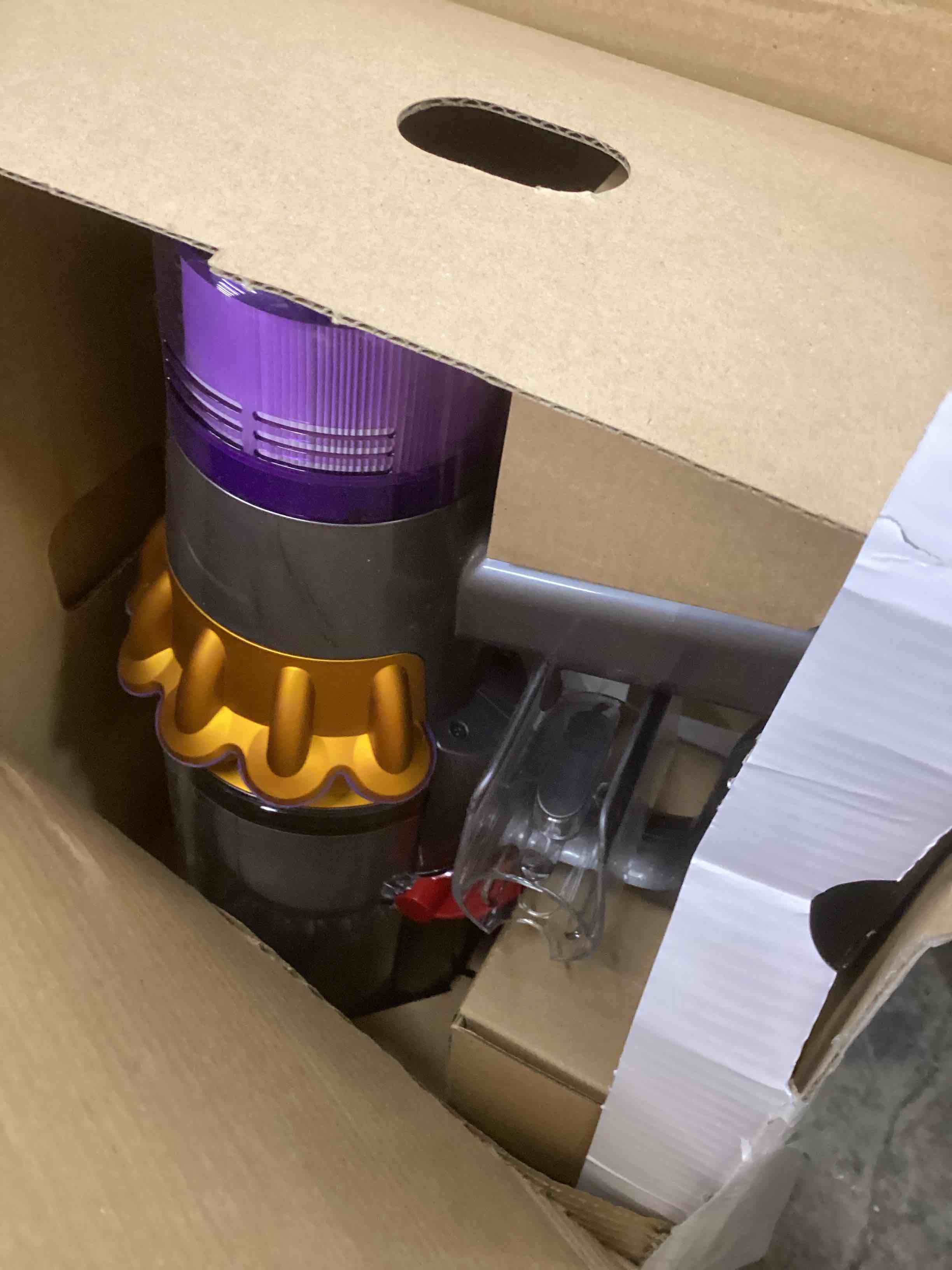 Condition photo showing As Is for Dyson V15s Detect Submarine? Wet Dry Vacuum, Yellow/Nickel