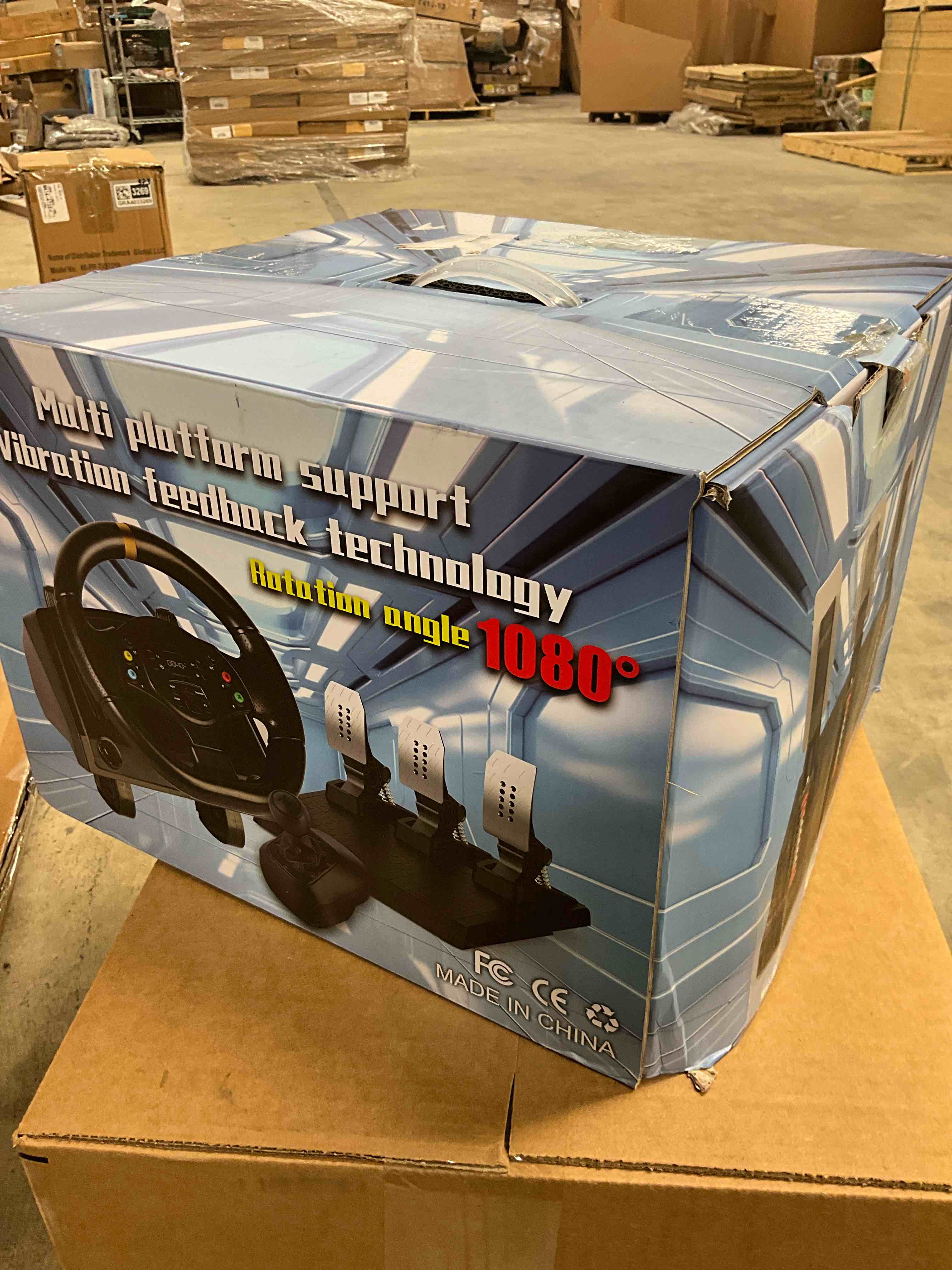 Condition photo showing Good Condition for NBCP DOYO Gaming Steering Wheel with Pedals and Shifter, 1080° Racing Wheel, Hall Effect Pedals, Vibration Feedback, Paddle Shifters, Steering Wheel for PC, Xbox One, Xbox Series X|S, PS3 and Switch