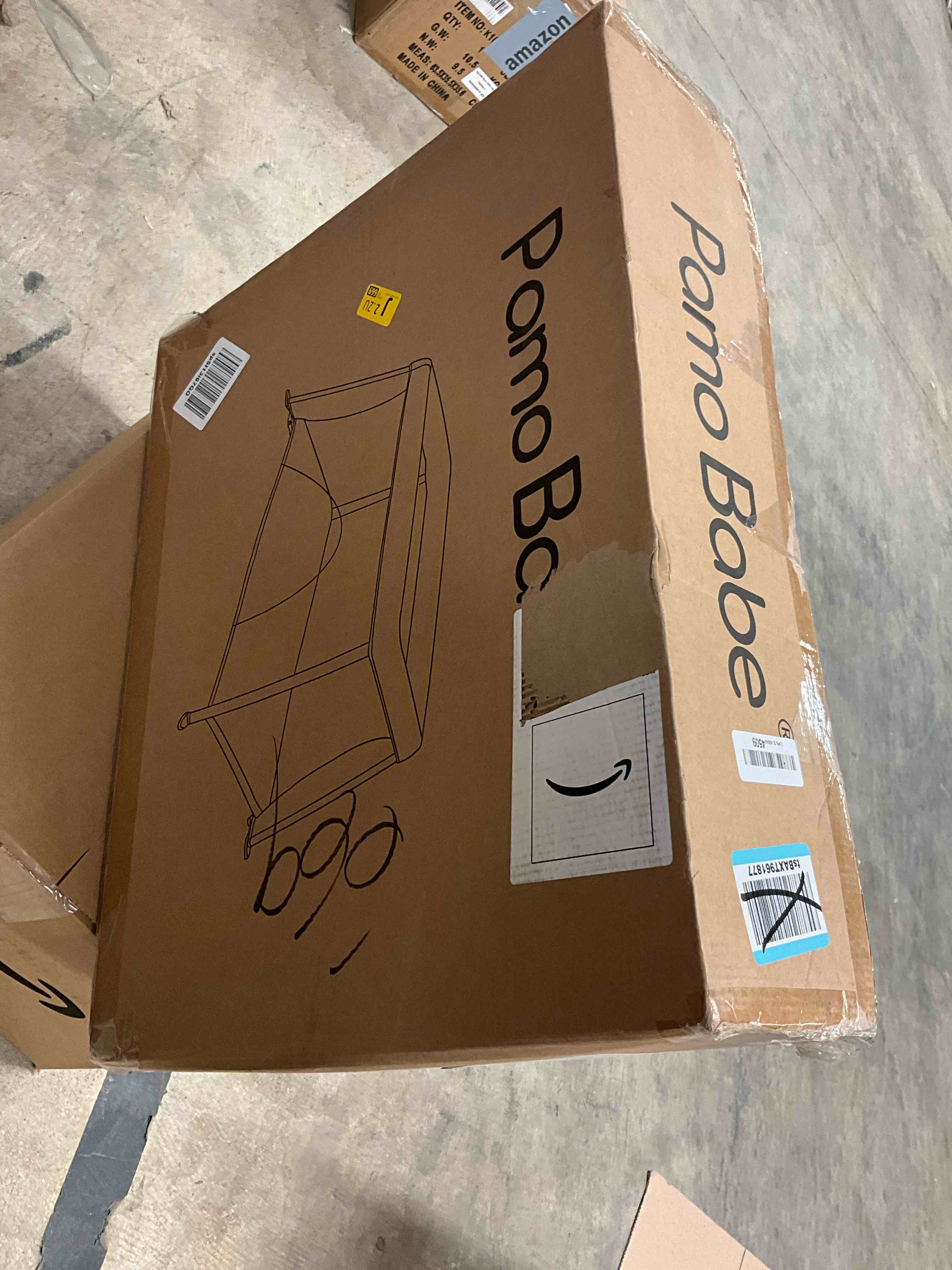 Condition photo showing New/Like New for Pamo Babe Travel Crib Lightweight Baby Playard with Mattress Compact Play Yard with Detachable Legs Grey