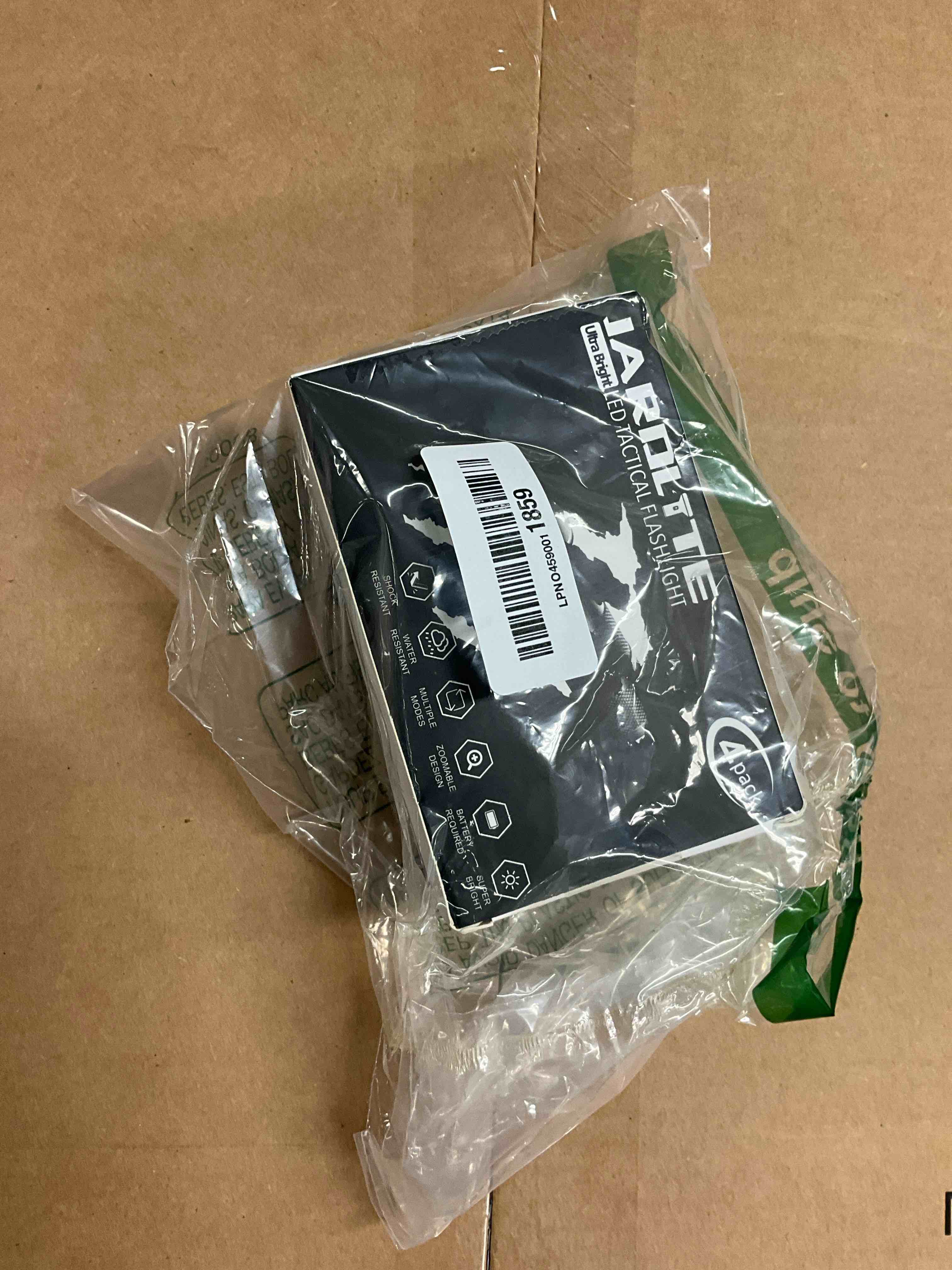 Condition photo showing New/Like New for LED Emergency Handheld Flashlight, 4 Pack, Adjustable Focus, Water Resistant with 5 Modes, Best Tactical Torch for Hurricane, Camping, Dog Walking 4pack L1000